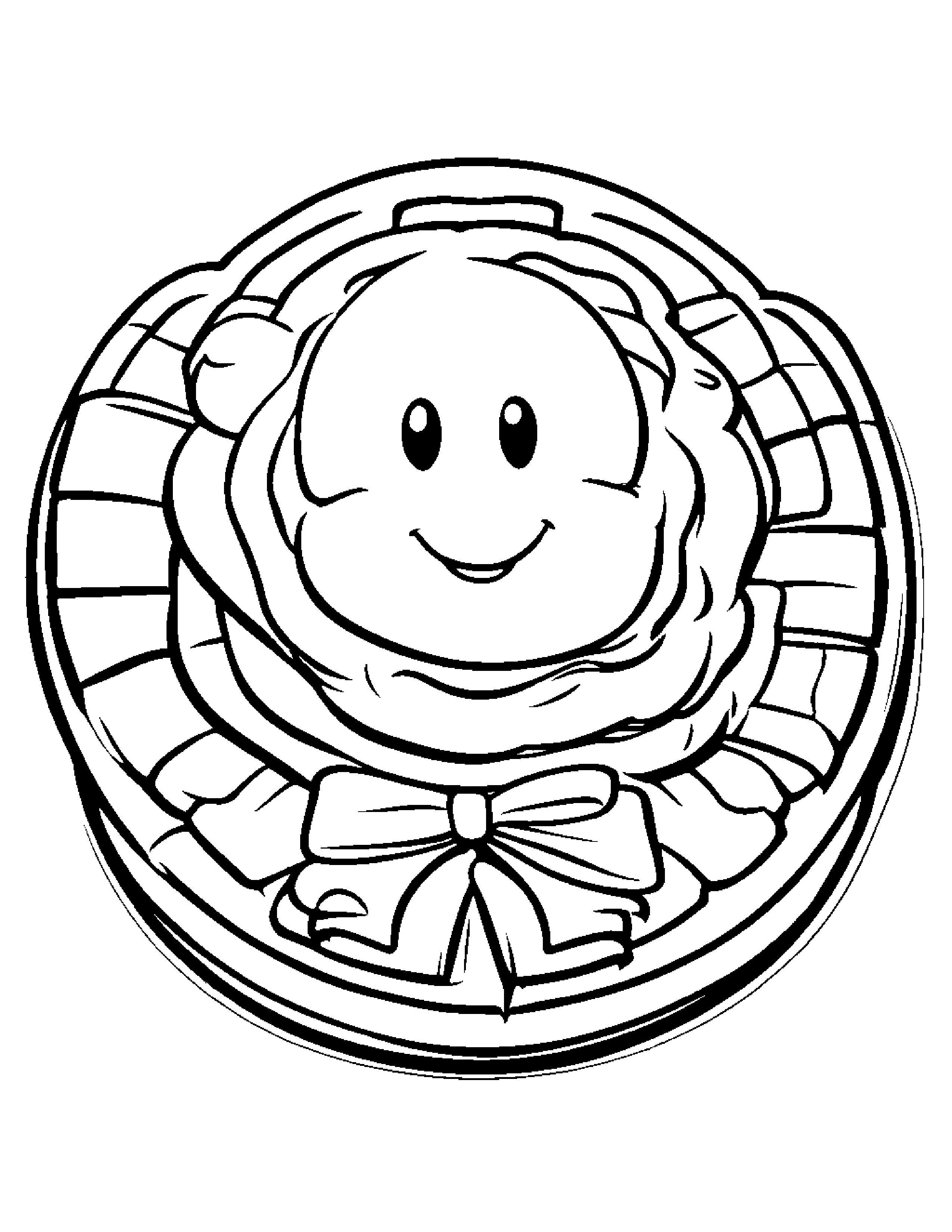 Waffle With A Ribbon #4 Coloring Page (Free Printable PDF)