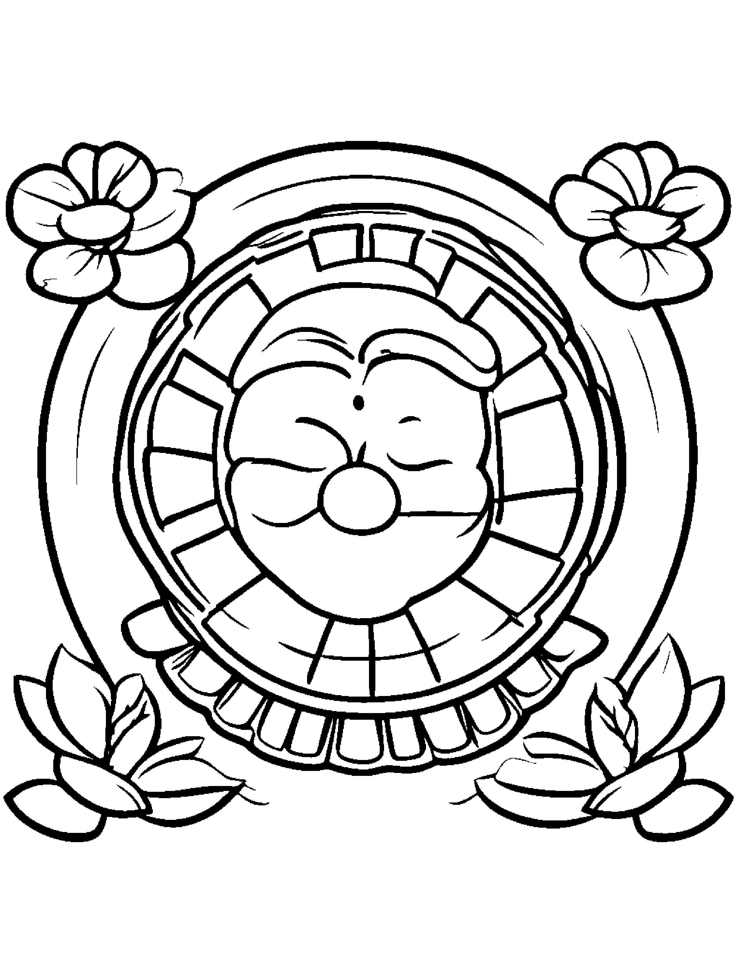 Waffle With A Small Flower #2 Coloring Page (Free Printable PDF)