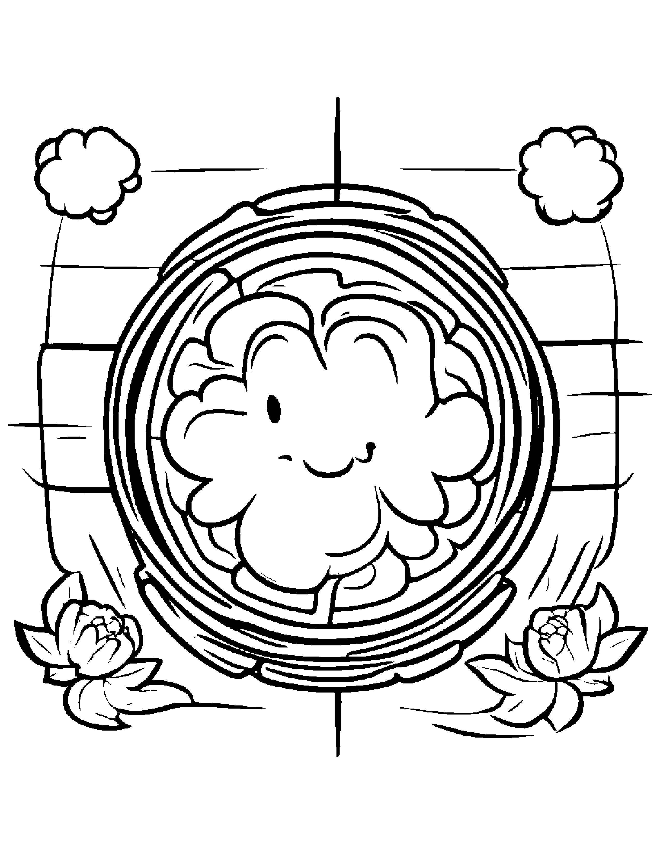 Waffle With A Sunny Sticker #2 Coloring Page (Free Printable PDF)