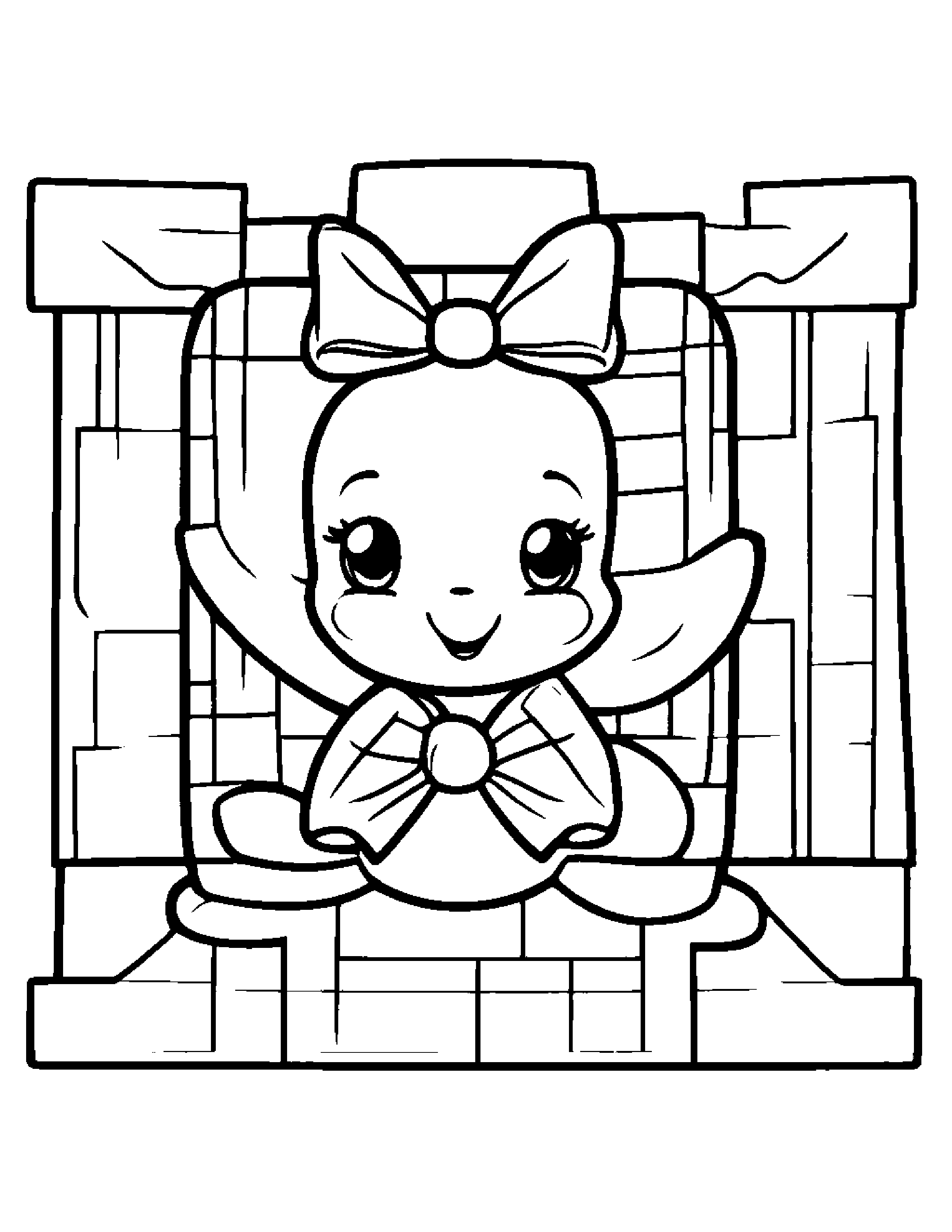 Waffle With A Tiny Bow #2 Coloring Page (Free Printable PDF)
