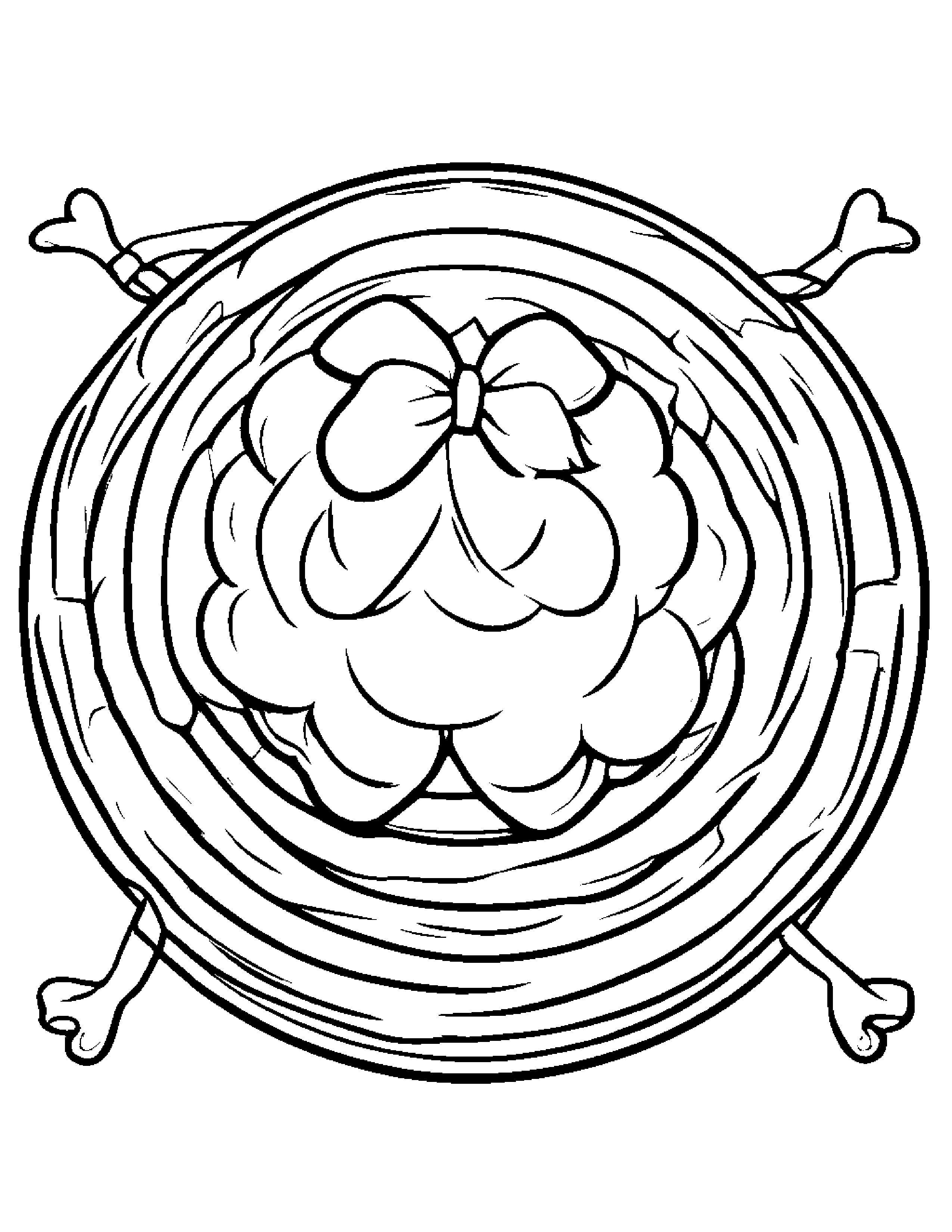 Waffle With A Tiny Bow #3 Coloring Page (Free Printable PDF)