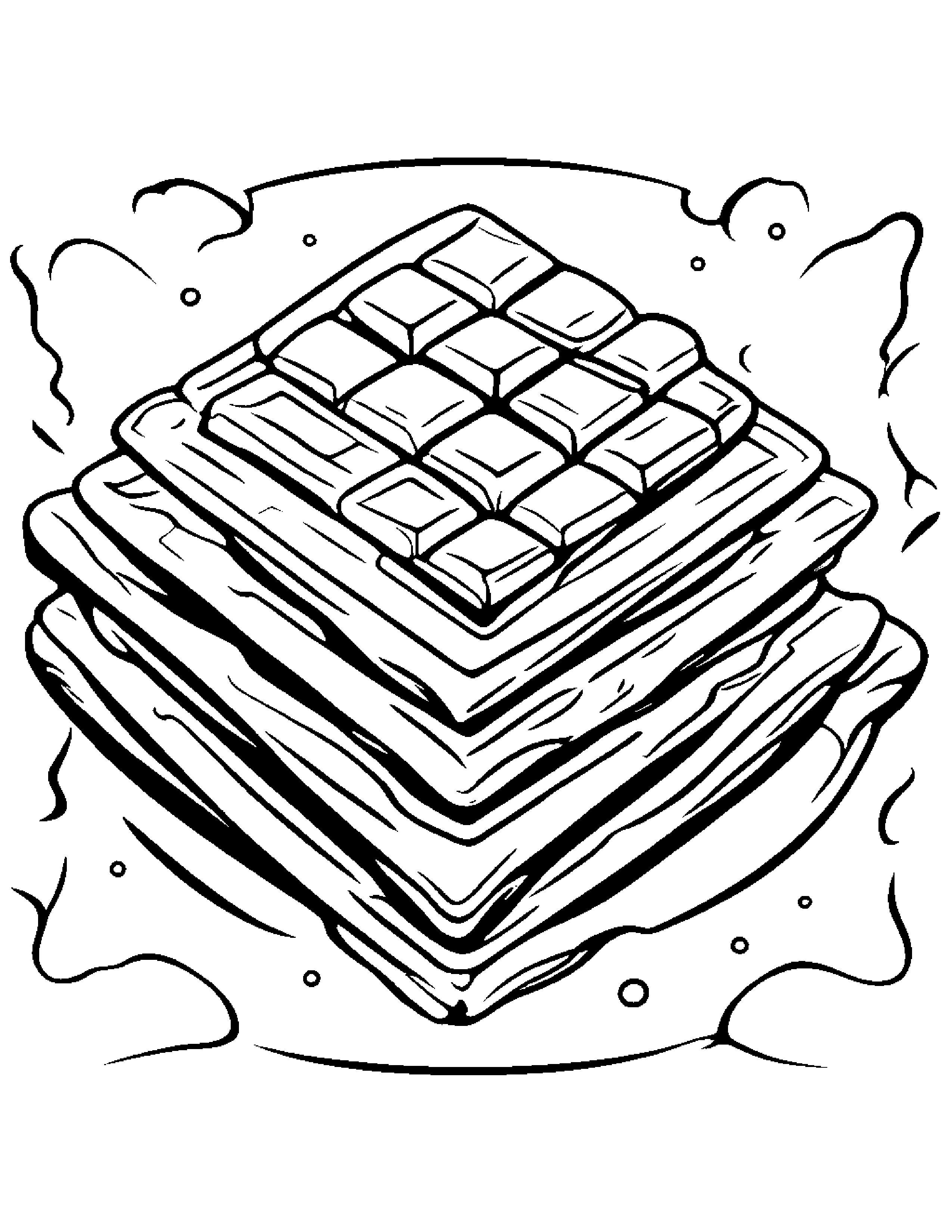 Waffle With Sparkles #2 Coloring Page (Free Printable PDF)