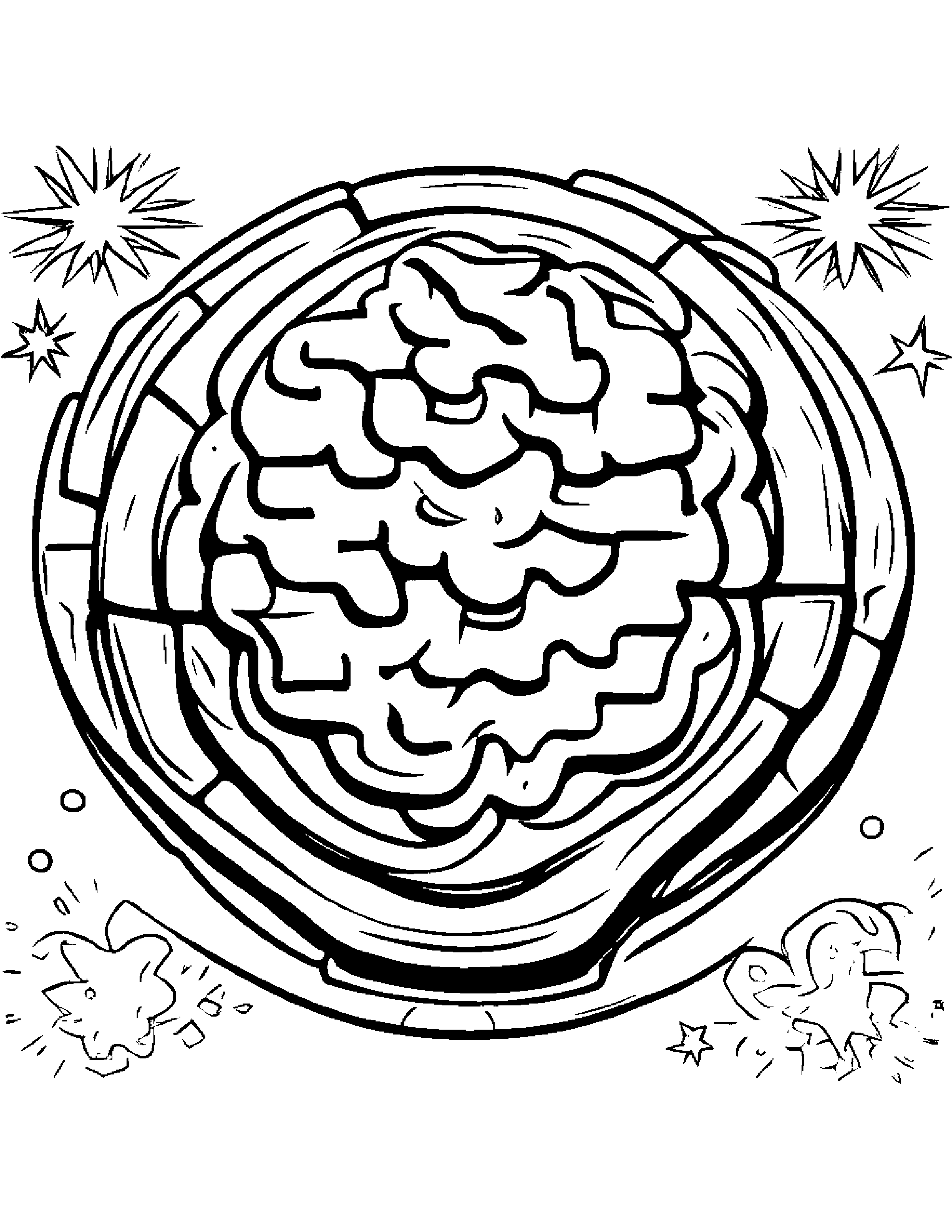 Waffle With Sparkles #3 Coloring Page (Free Printable PDF)