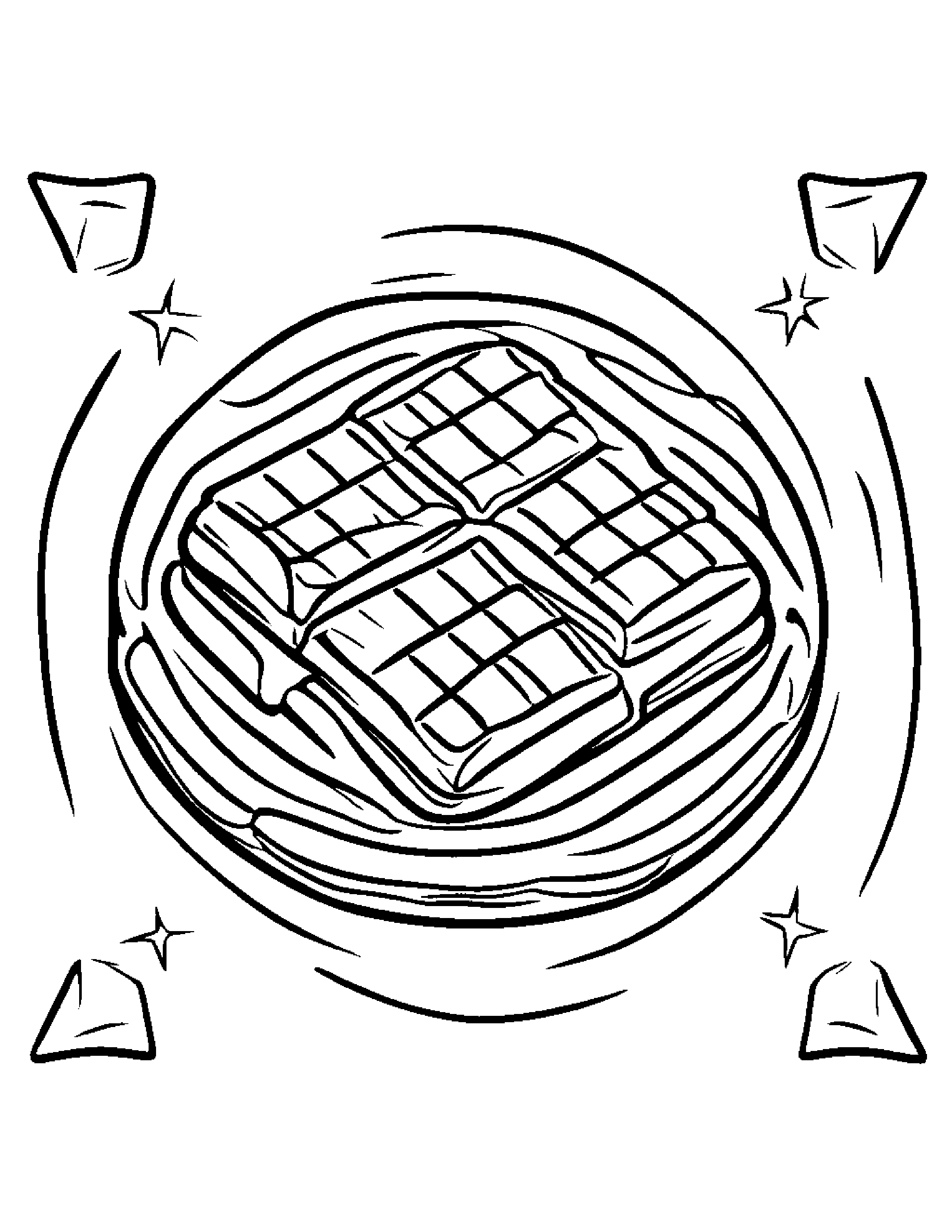 Waffle With Sparkles Coloring Page (Free Printable PDF)