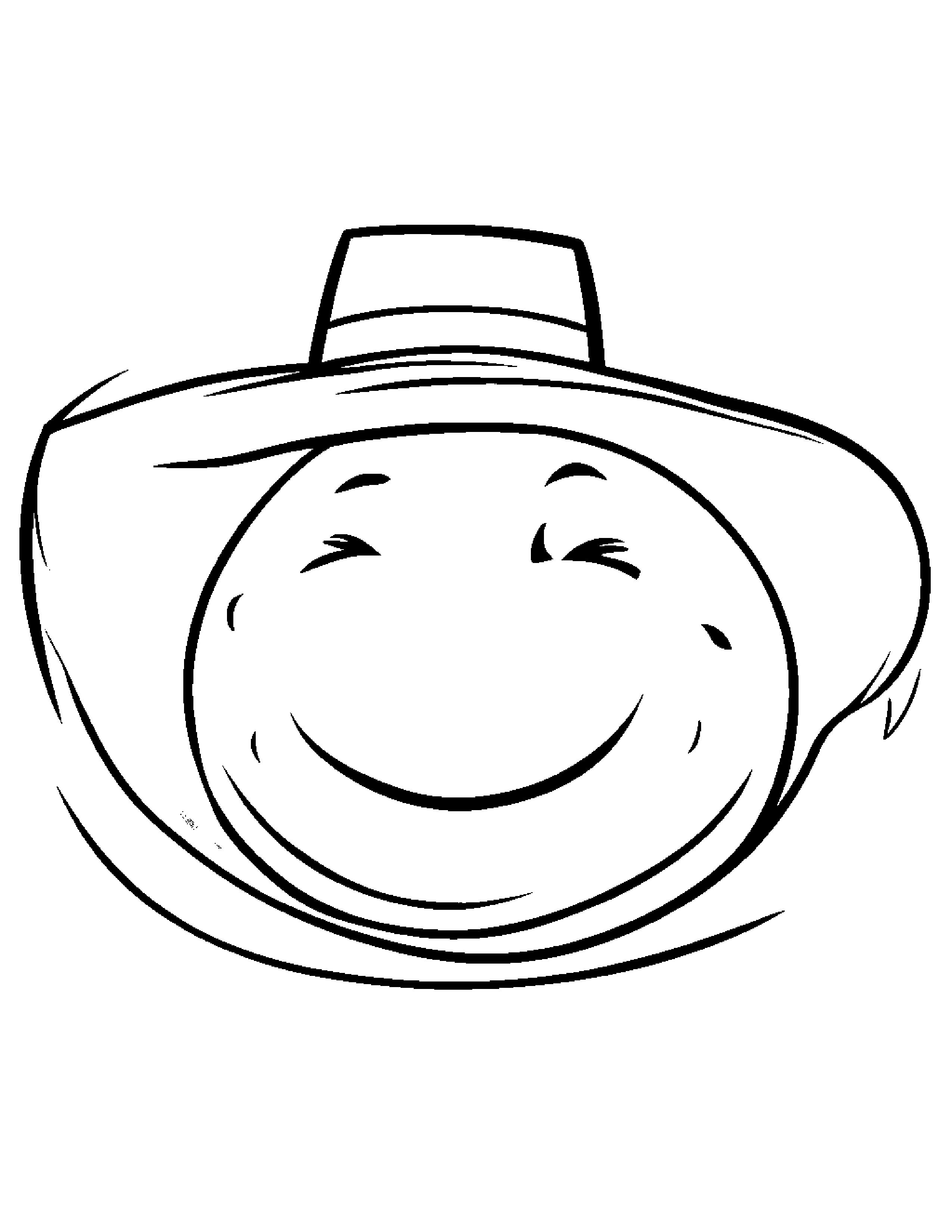 Watermelon Slice With A Cute Hat #3 Coloring Page (Free Printable PDF)