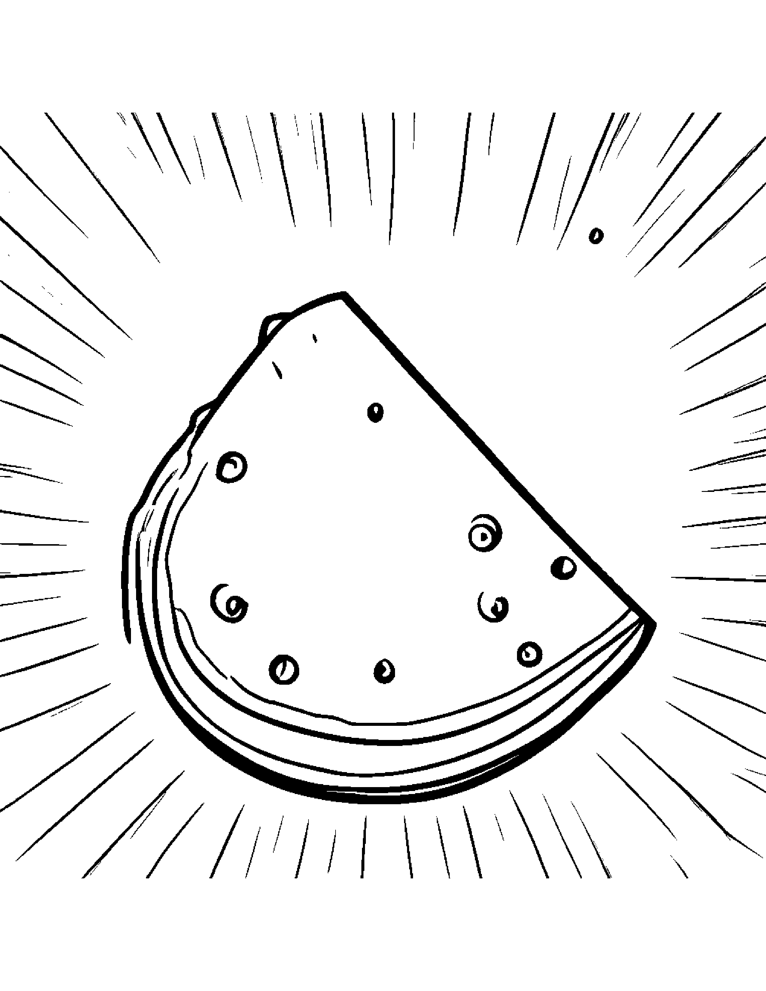 Watermelon Slice With A Friendly Star #2 Coloring Page (Free Printable PDF)