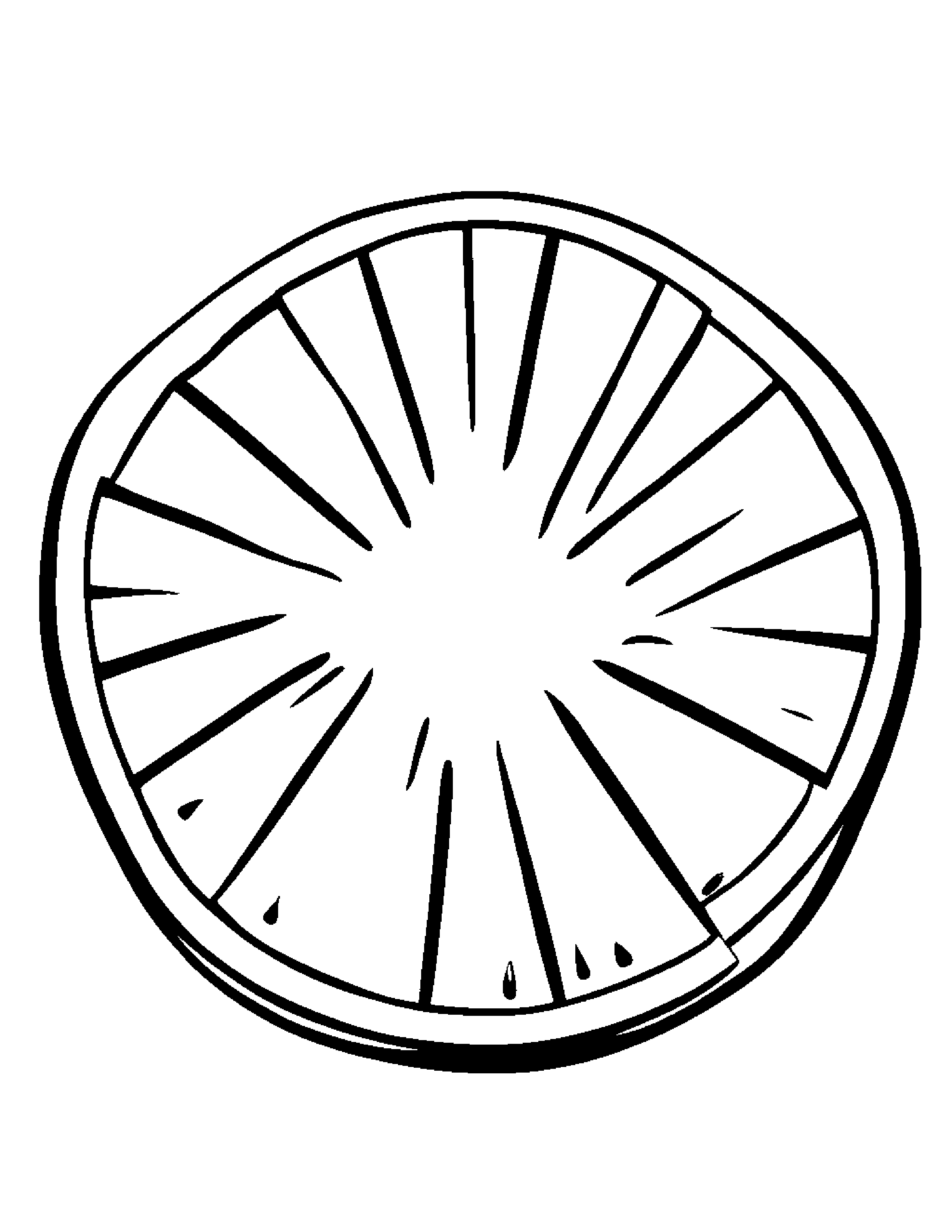 Watermelon Slice With A Friendly Star #4 Coloring Page (Free Printable PDF)