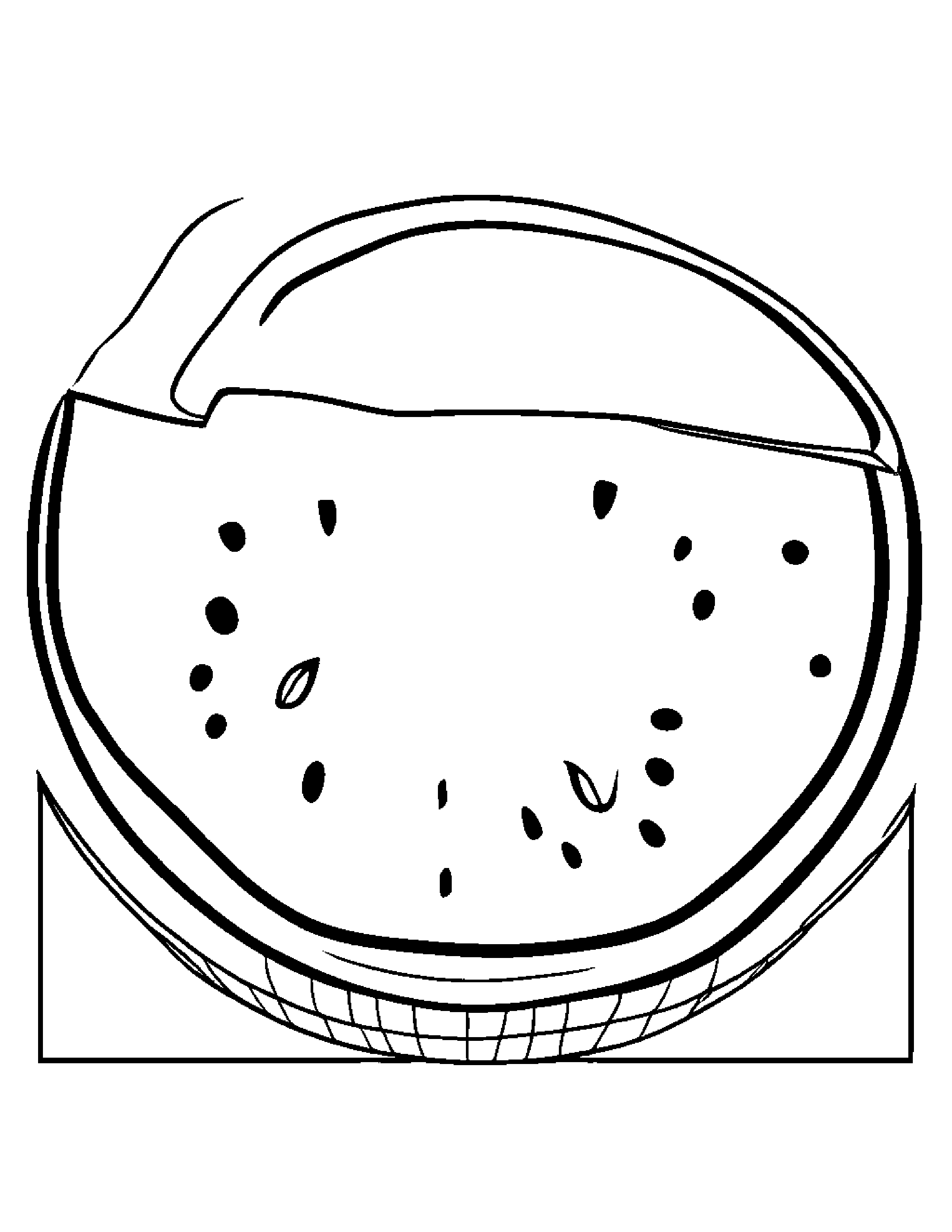 Watermelon Slice With A Little Heart At The Playground #3 Coloring Page (Free Printable PDF)