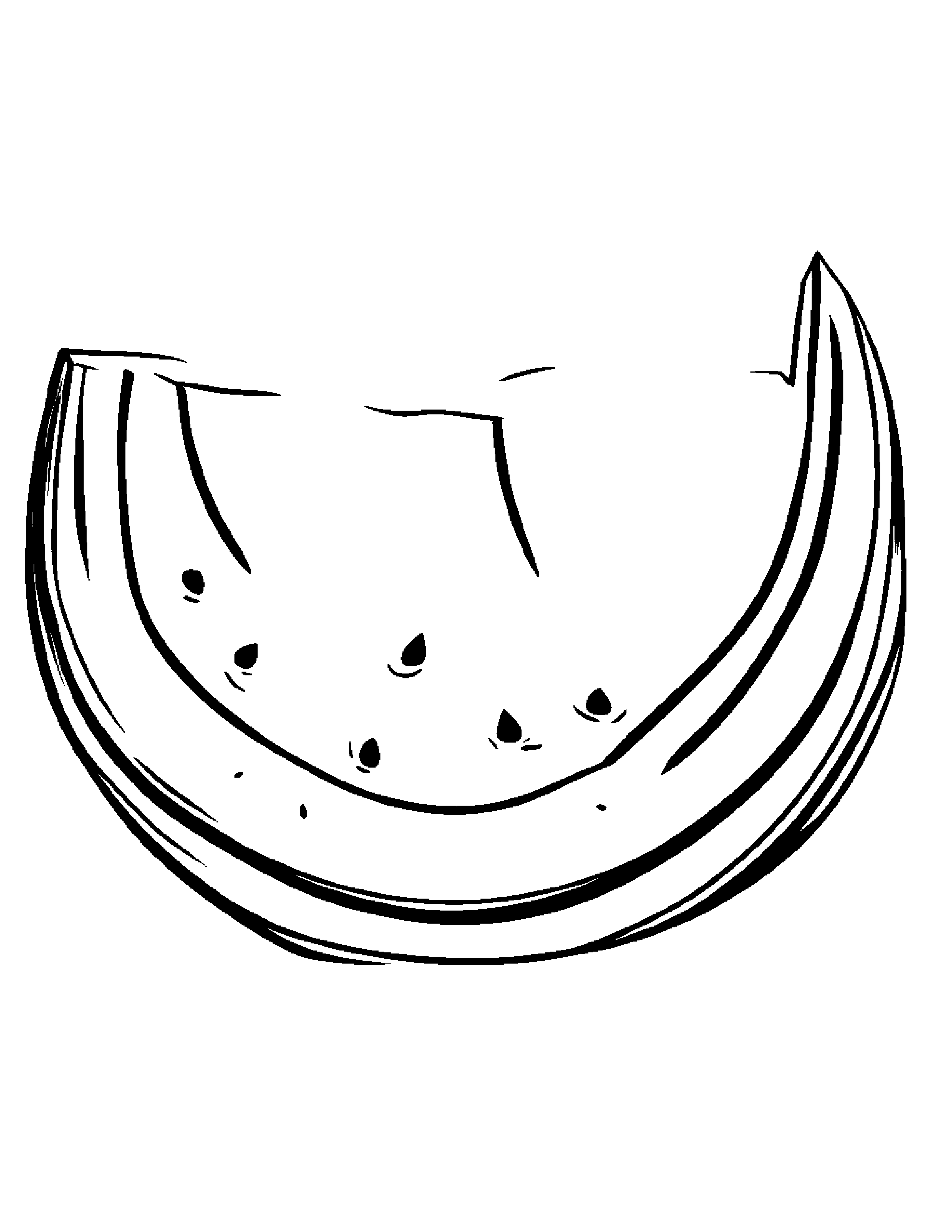 Watermelon Slice With A Soft Scarf Coloring Page (Free Printable PDF)