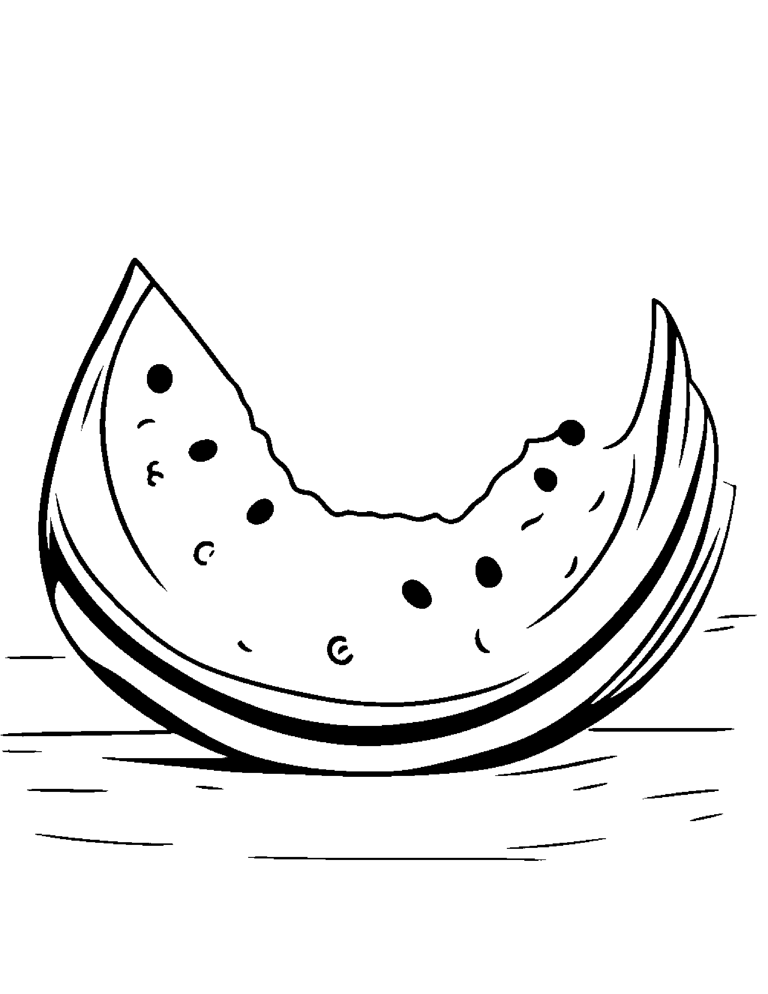 Watermelon Slice With A Sunny Sticker At The Playground #2 Coloring Page (Free Printable PDF)