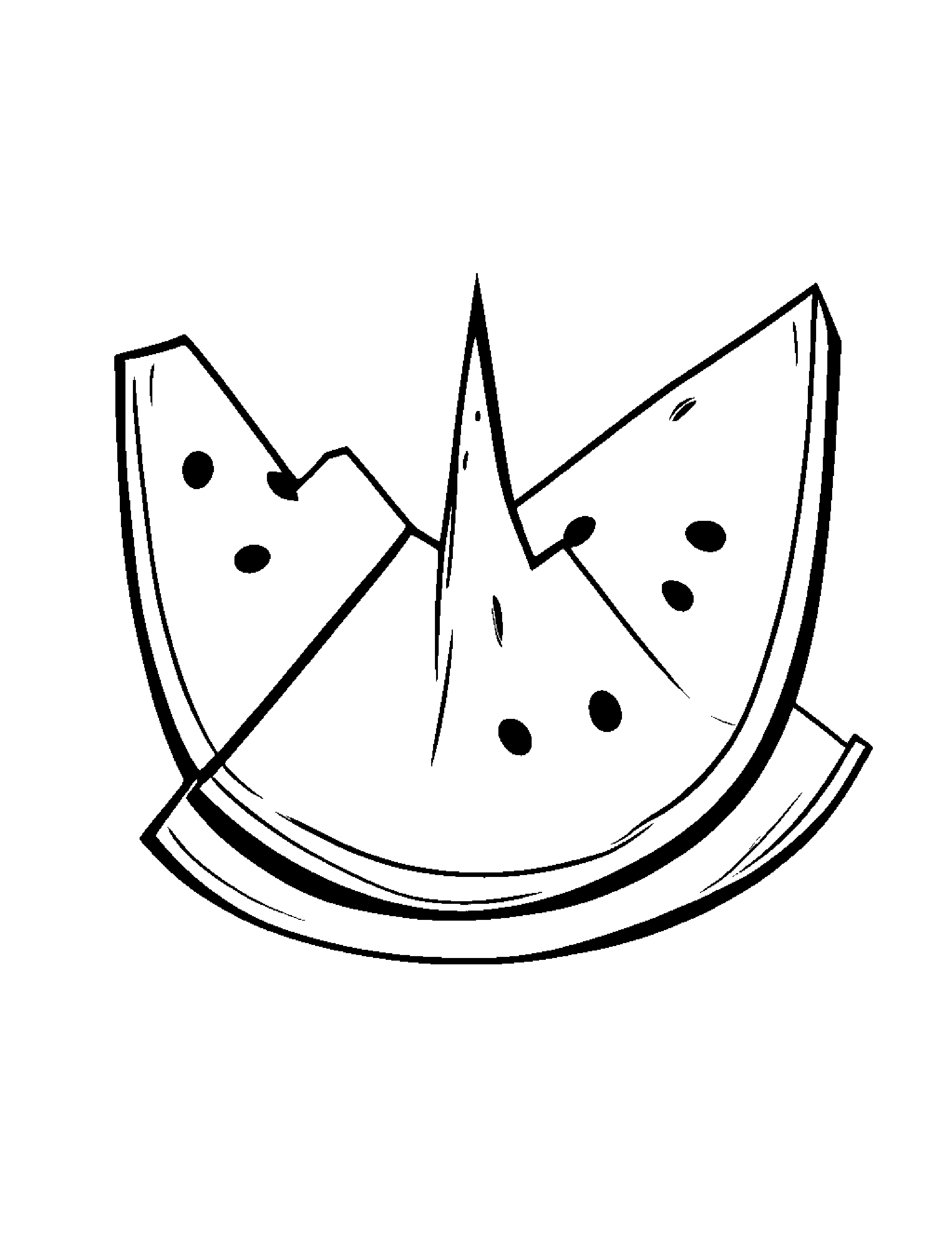 Watermelon Slice With A Tiny Bow In A Classroom Corner Coloring Page (Free Printable PDF)