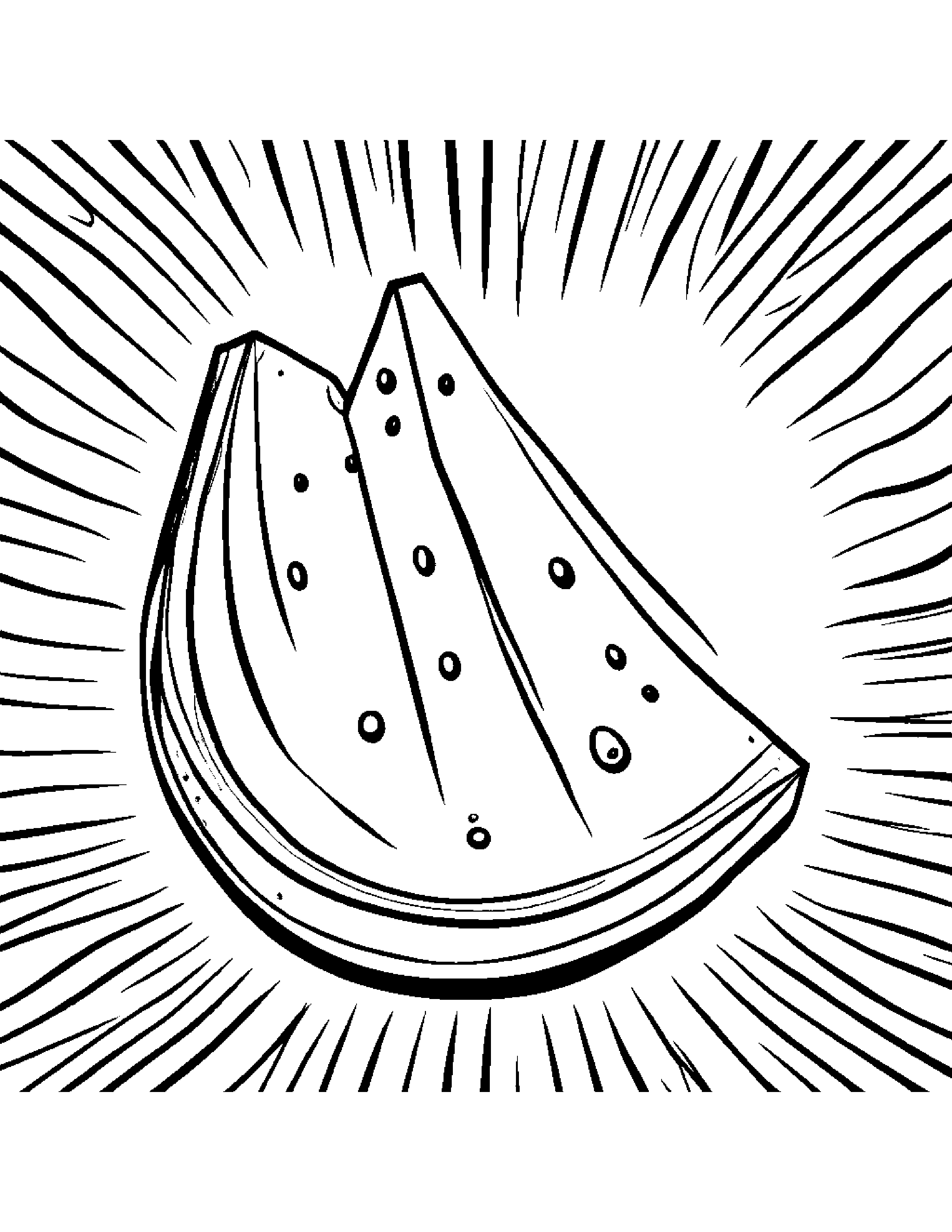 Watermelon Slice With Sparkles Coloring Page (Free Printable PDF)