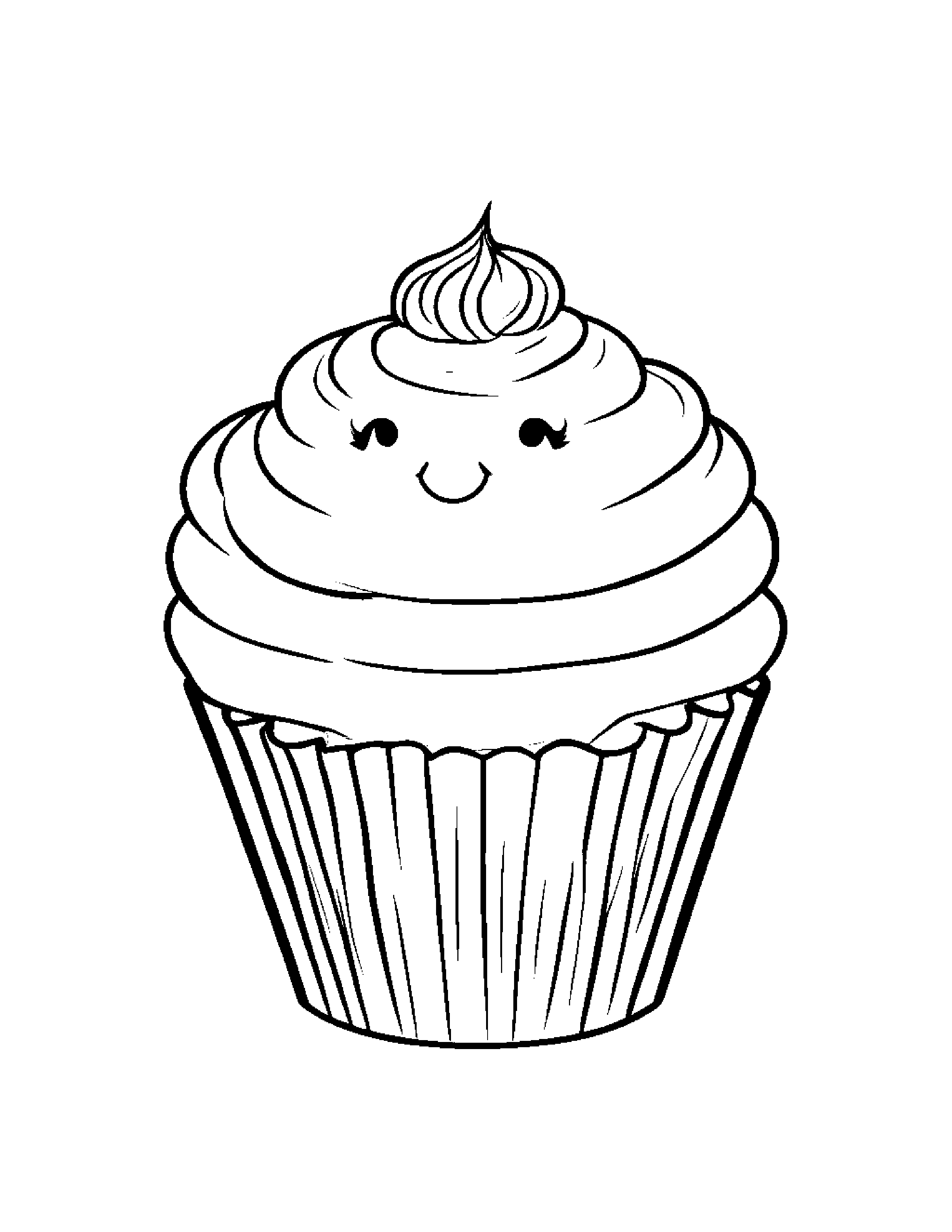 Cupcake Hugging A Heart Coloring Page (Free Printable PDF)