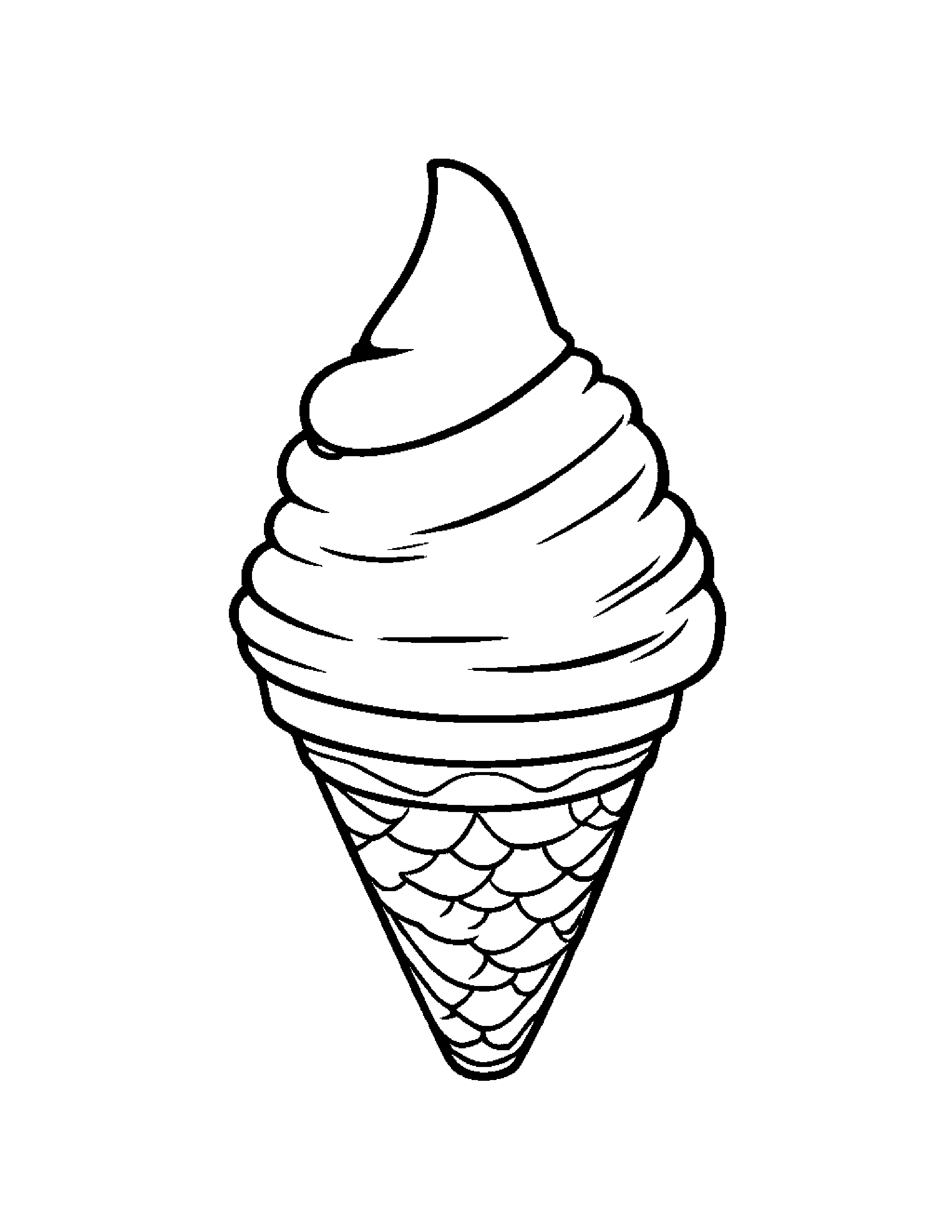 Sleepy Ice Cream Cone Wearing A Hat #2 Coloring Page (Free Printable PDF)