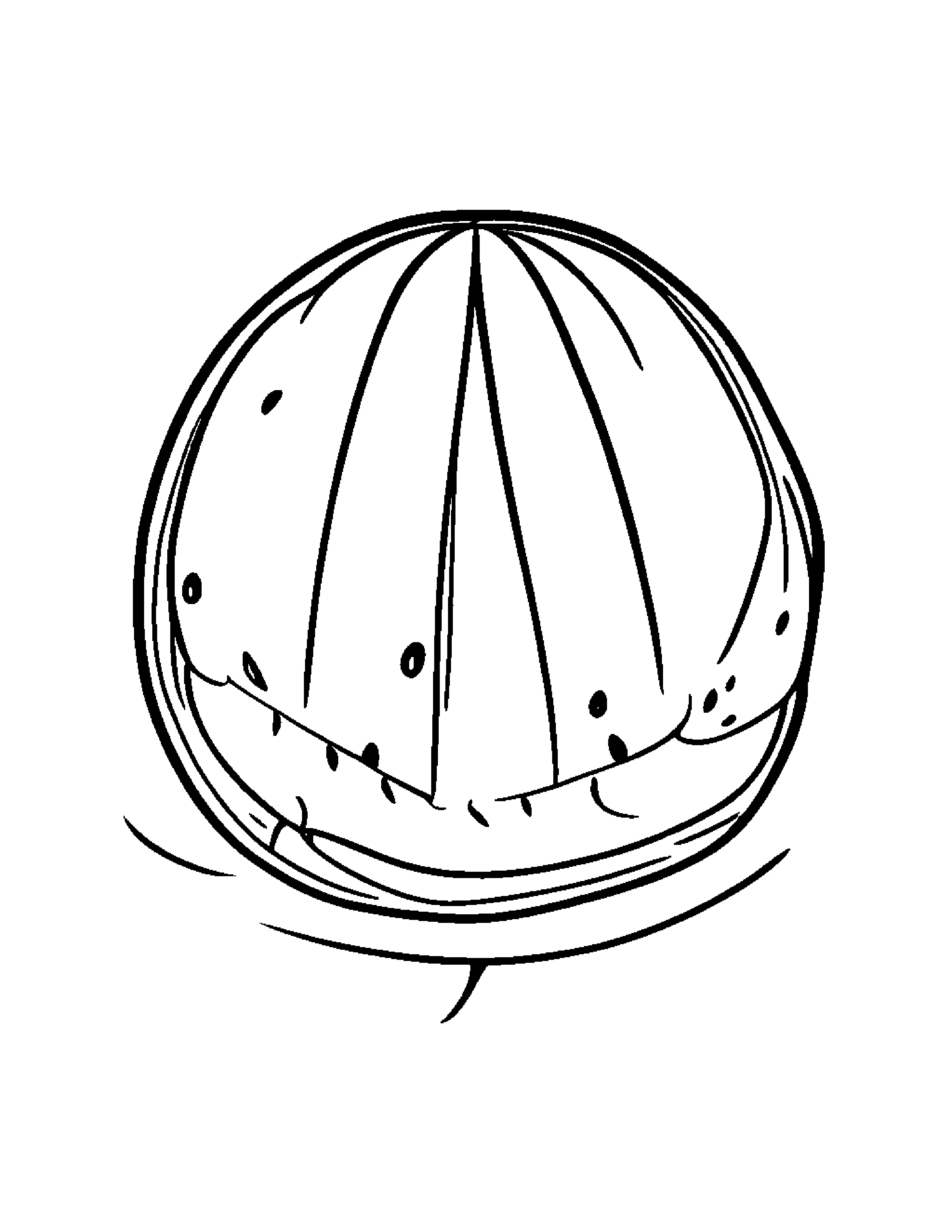 Sleepy Watermelon Slice With Balloon #2 Coloring Page (Free Printable PDF)