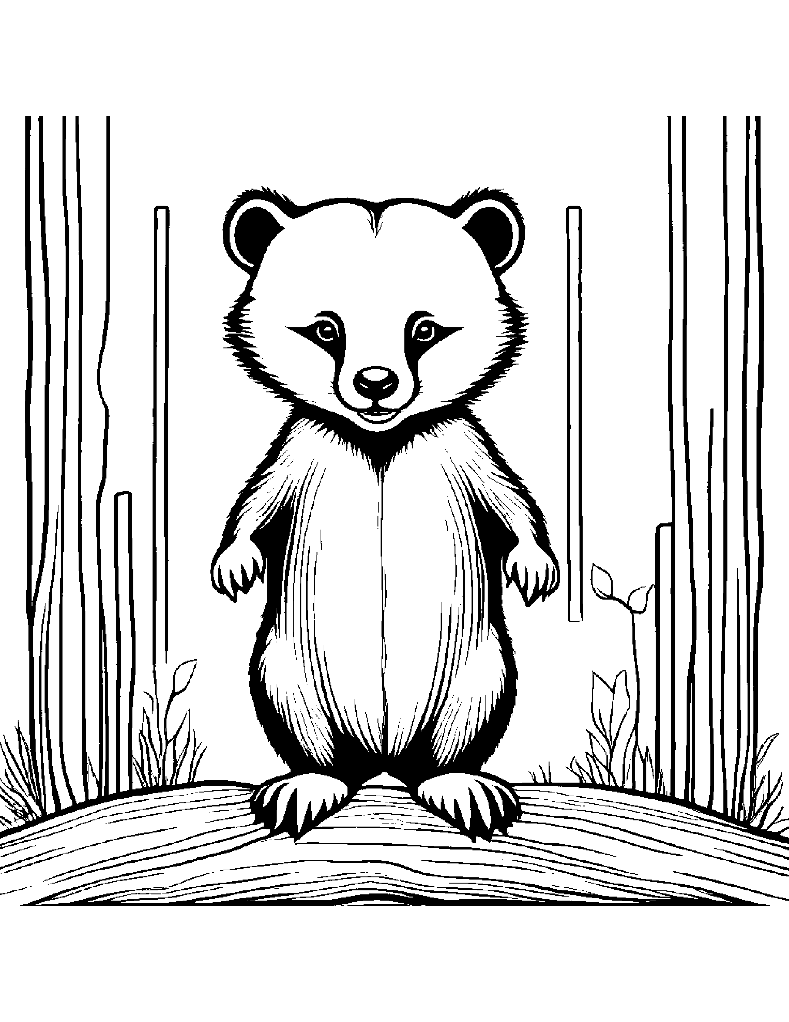 Badger Balancing On A Line #2 Coloring Page (Free Printable PDF)