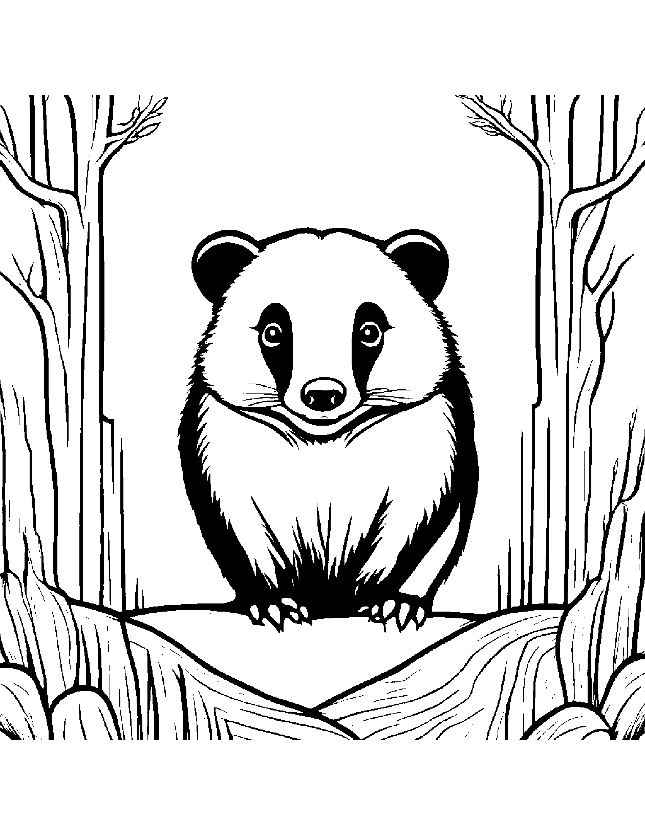 Badger Balancing On A Line #3 Coloring Page (Free Printable PDF)