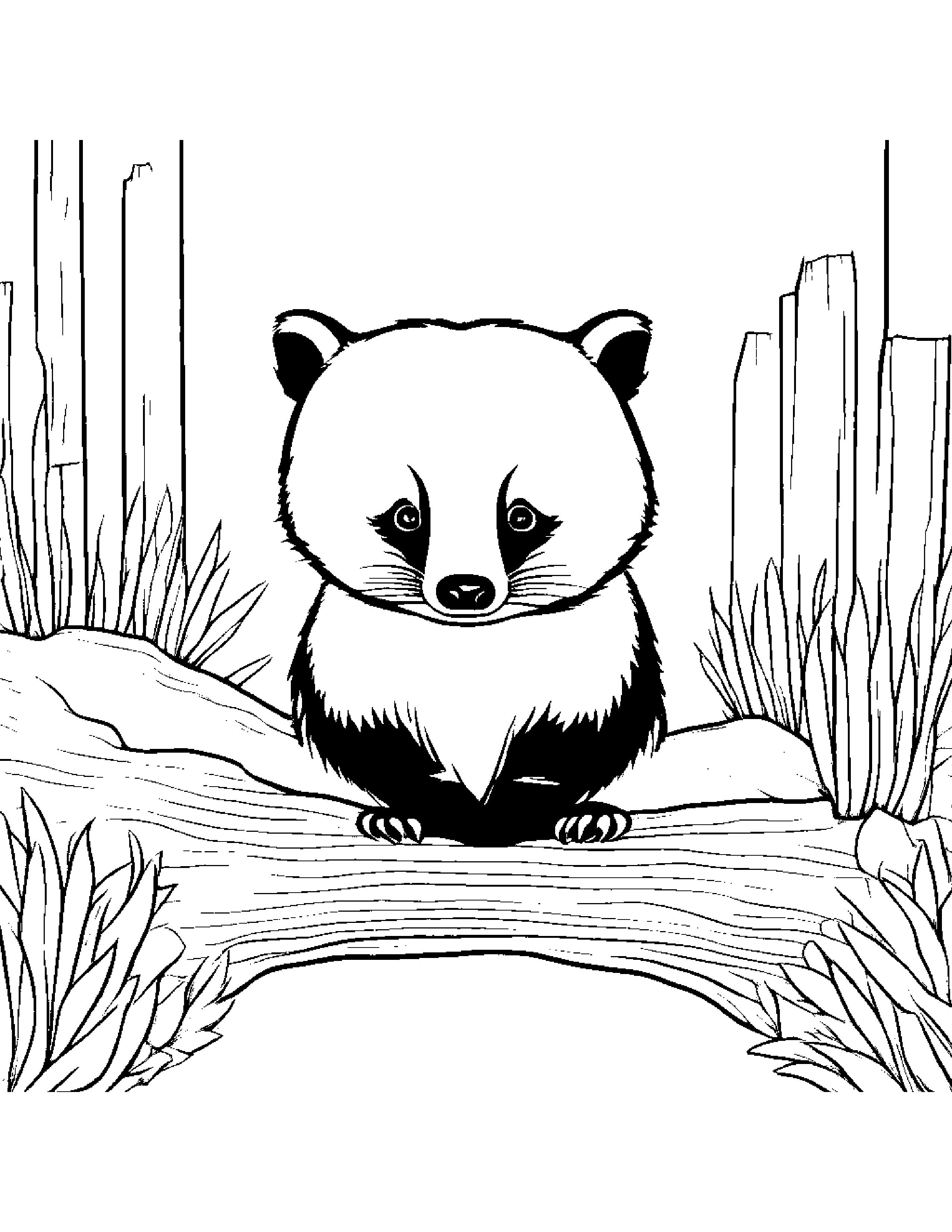 Badger Balancing On A Line #4 Coloring Page (Free Printable PDF)