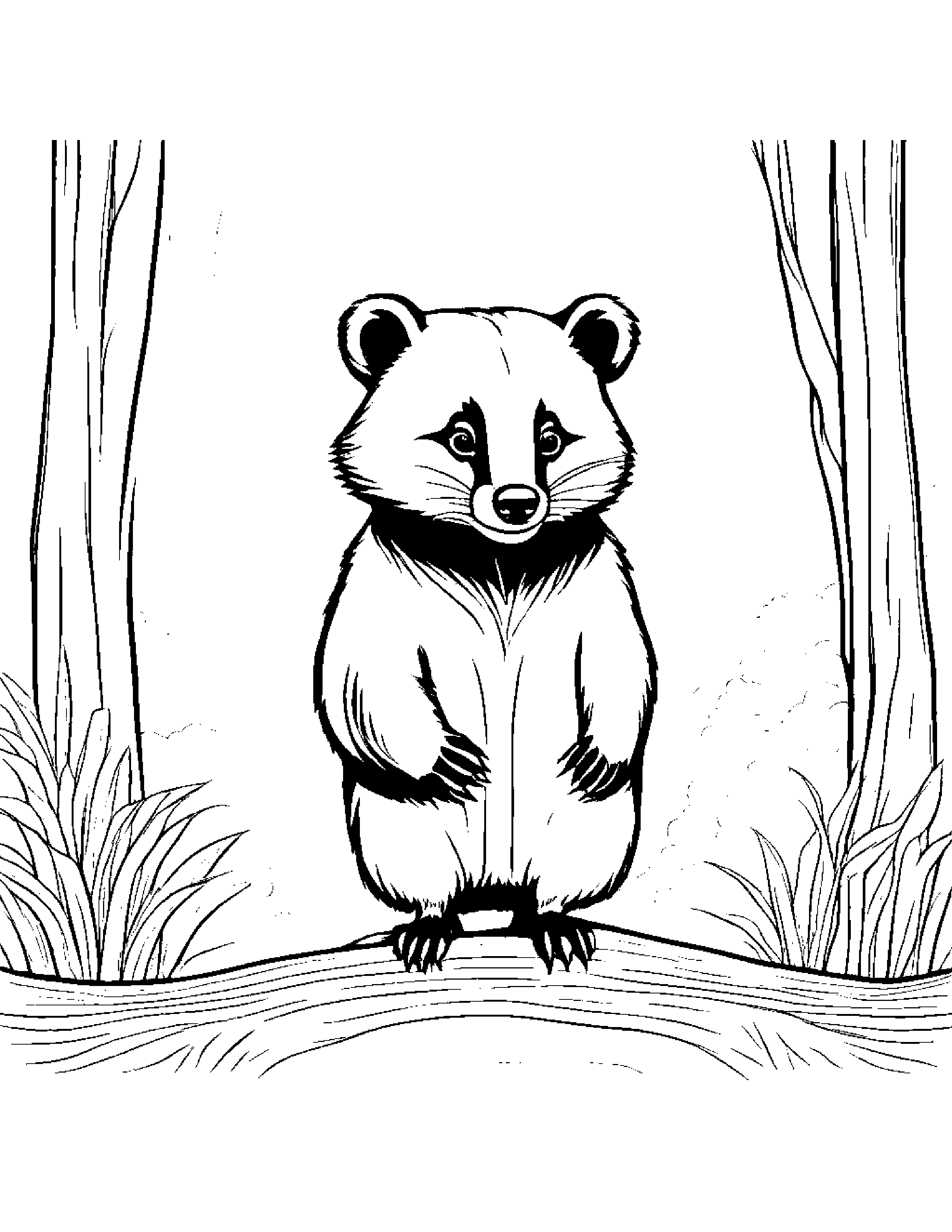 Badger Balancing On A Line #5 Coloring Page (Free Printable PDF)