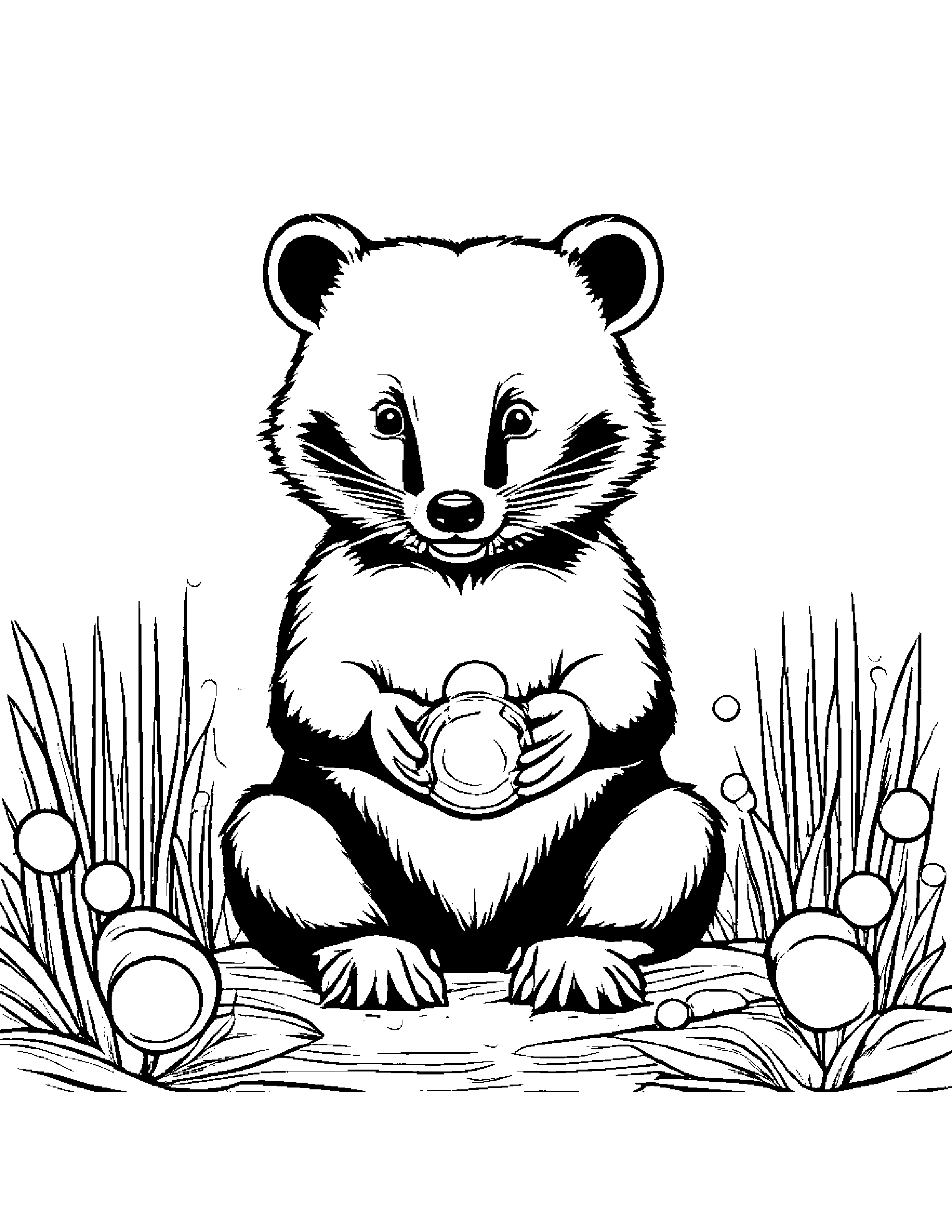 Badger Blowing Bubbles #3 Coloring Page (Free Printable PDF)