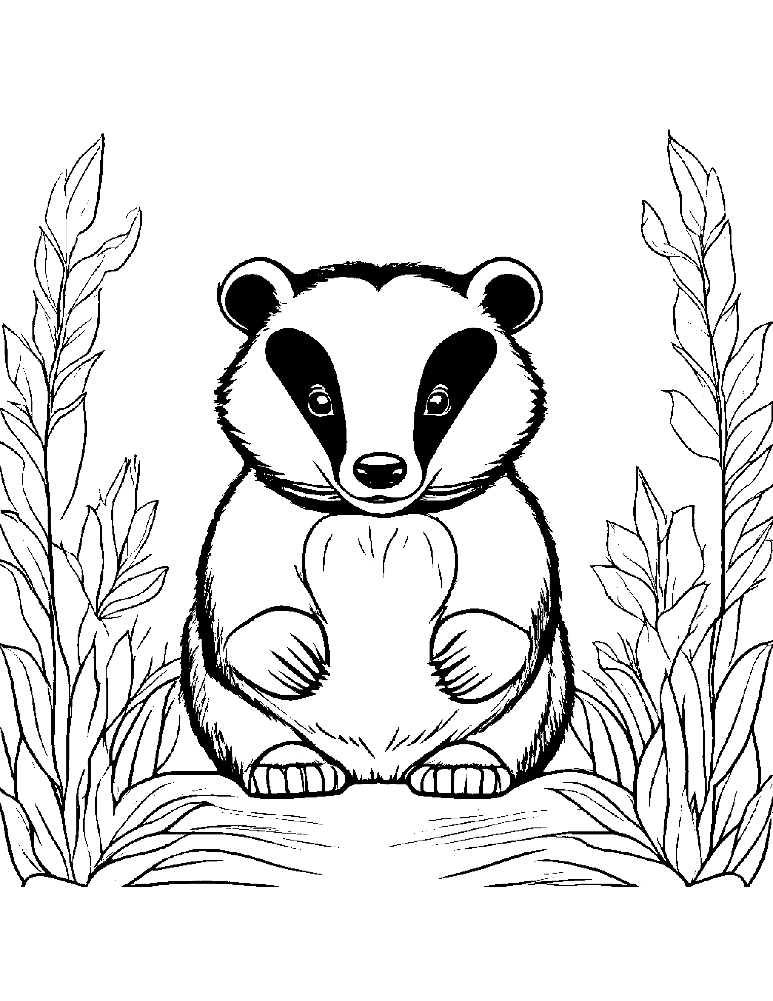 Badger With A Ribbon Coloring Page (Free Printable PDF)