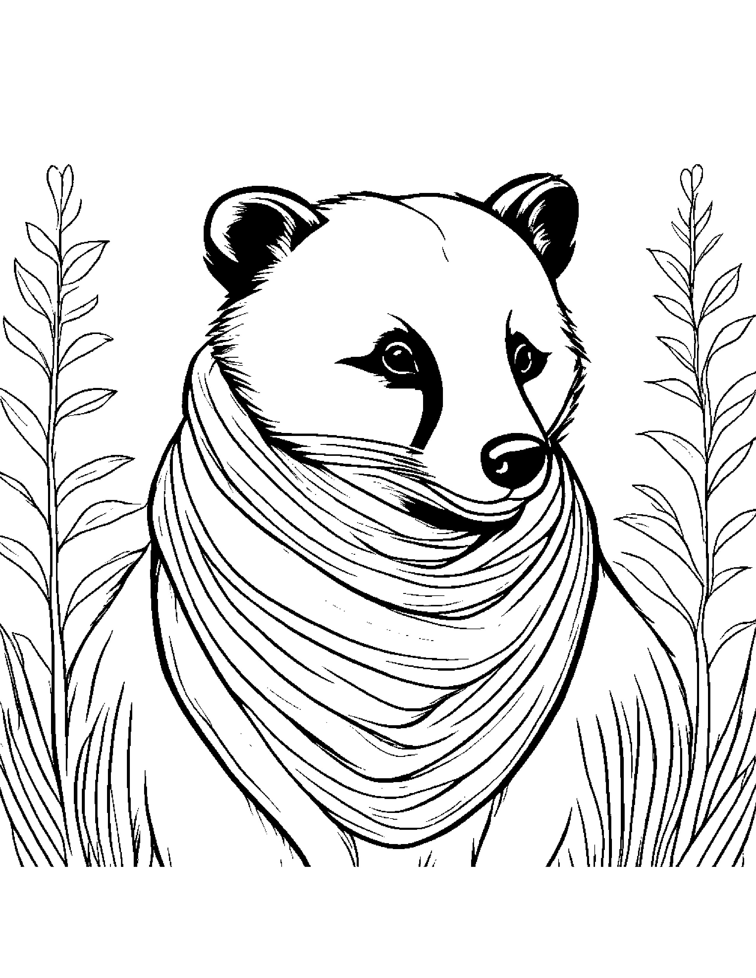 Badger With A Soft Scarf #2 Coloring Page (Free Printable PDF)