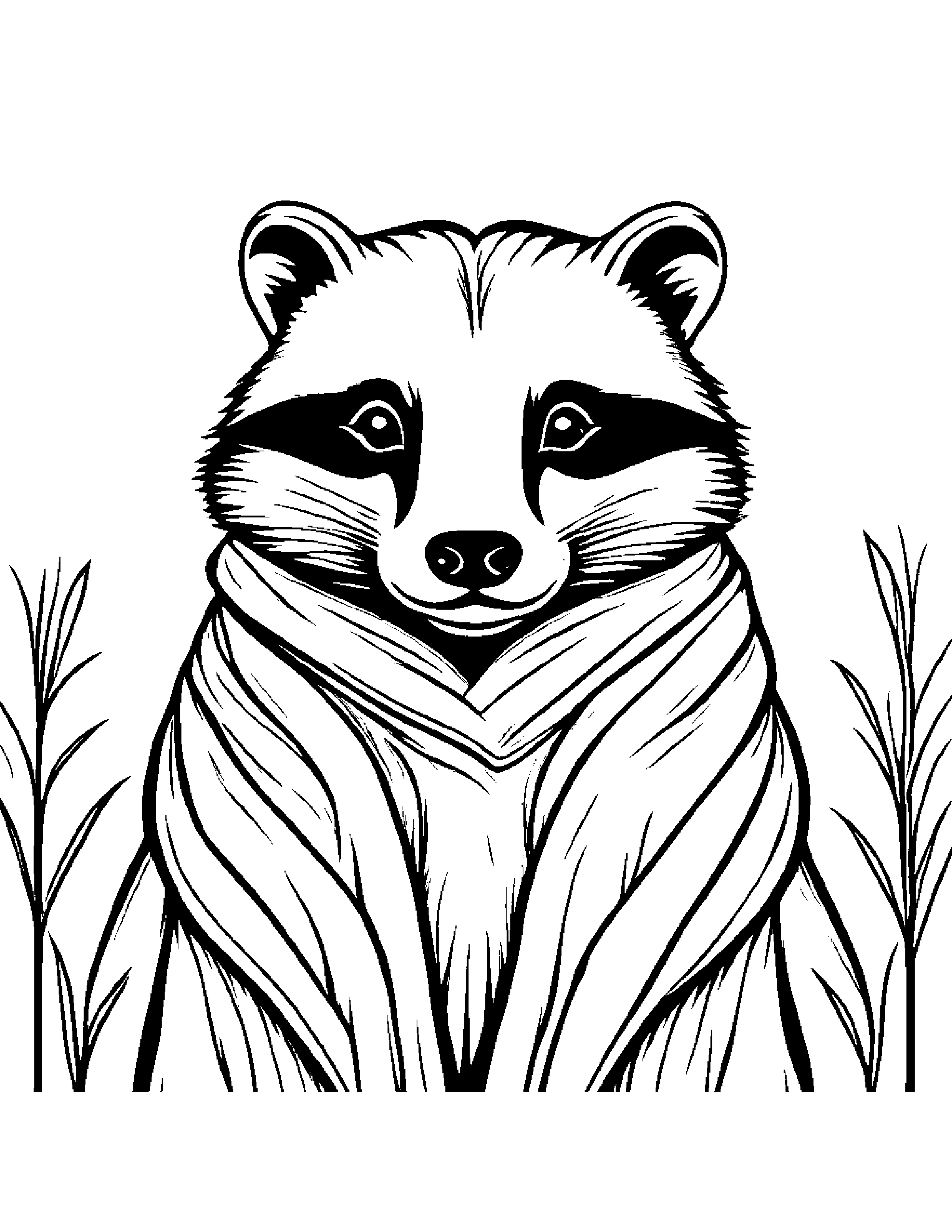 Badger With A Soft Scarf #4 Coloring Page (Free Printable PDF)