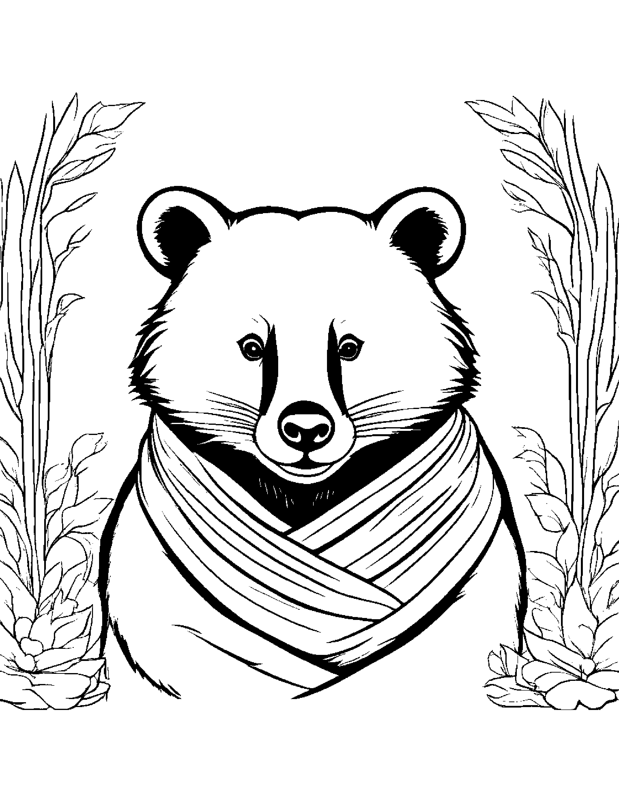 Badger With A Soft Scarf #5 Coloring Page (Free Printable PDF)