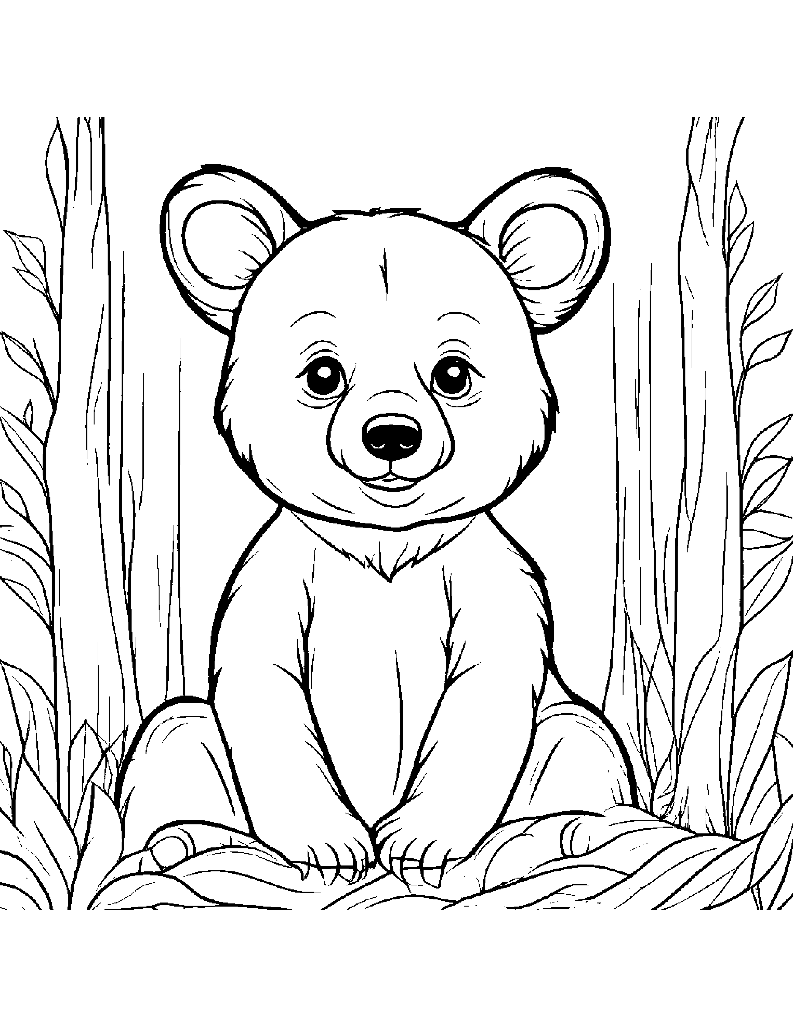 Bear Cub Coloring #2 Coloring Page (Free Printable PDF)