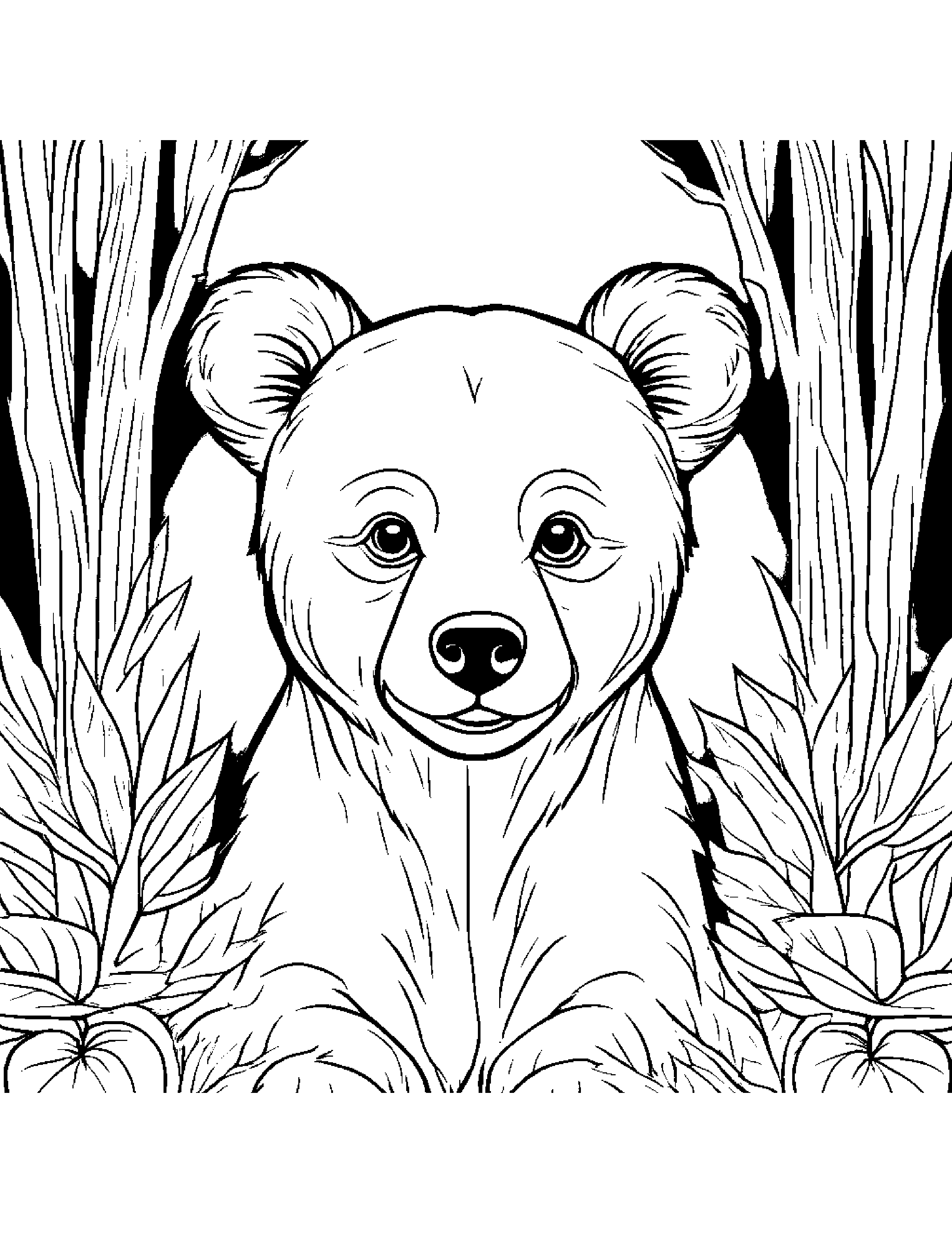 Bear Cub Coloring #3 Coloring Page (Free Printable PDF)