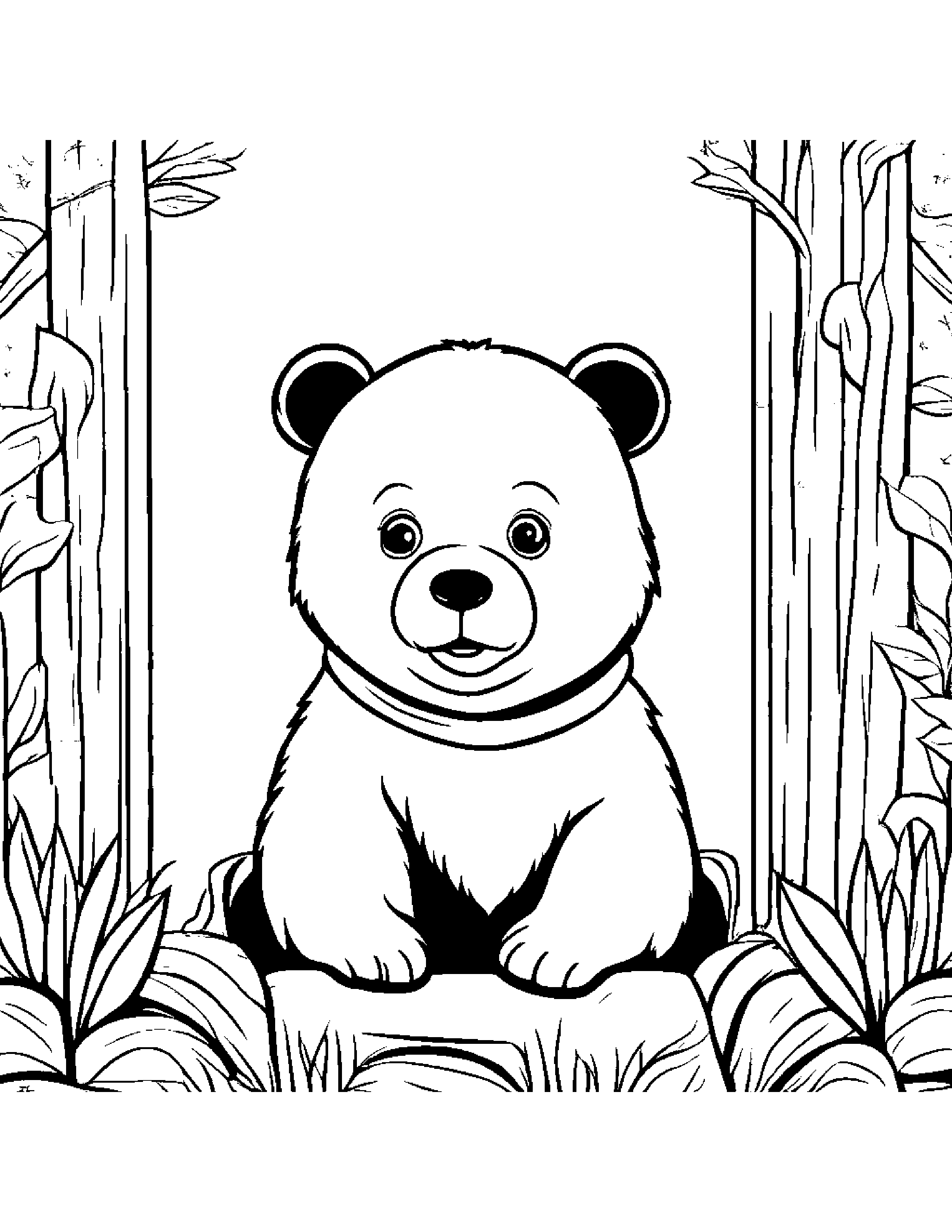 Bear Cub With Sparkles At The Playground #3 Coloring Page (Free Printable PDF)