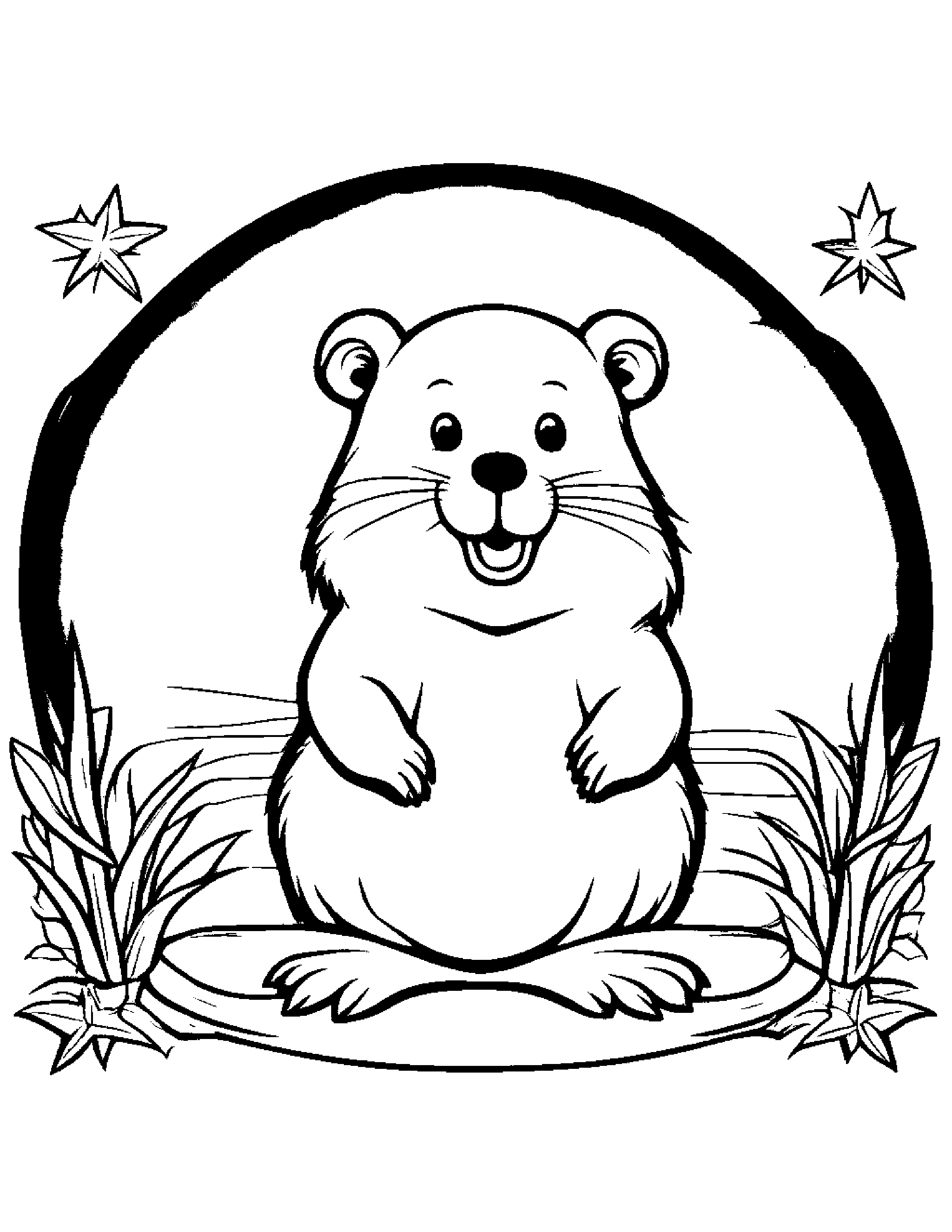 Beaver With A Friendly Star #3 Coloring Page (Free Printable PDF)