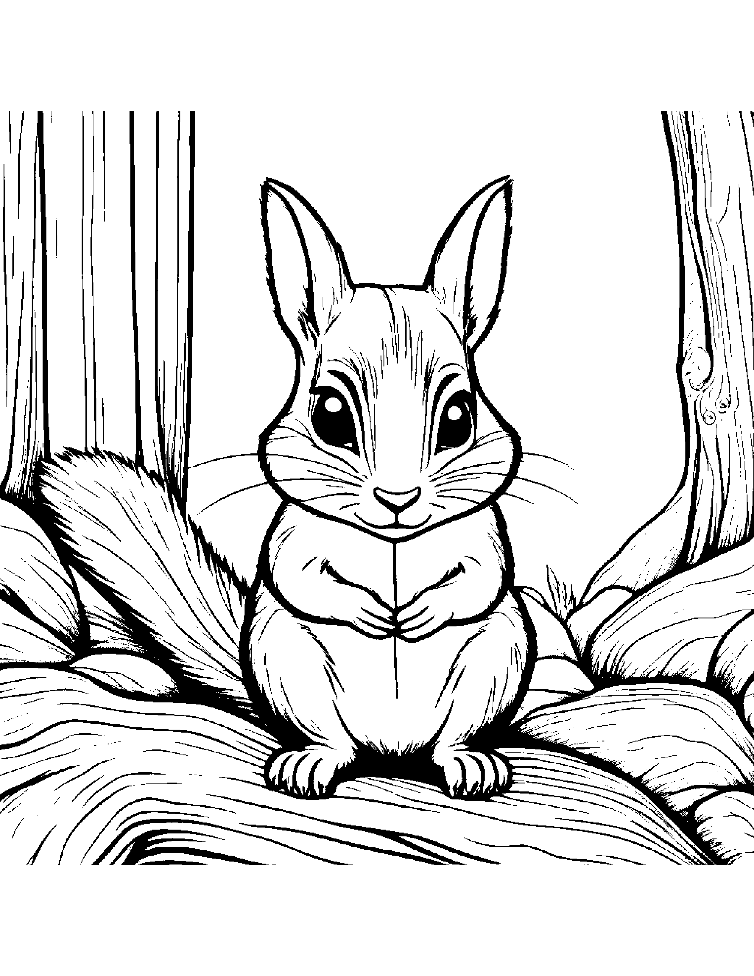 Brave Chipmunk Coloring By A Reading Nook #3 Coloring Page (Free Printable PDF)