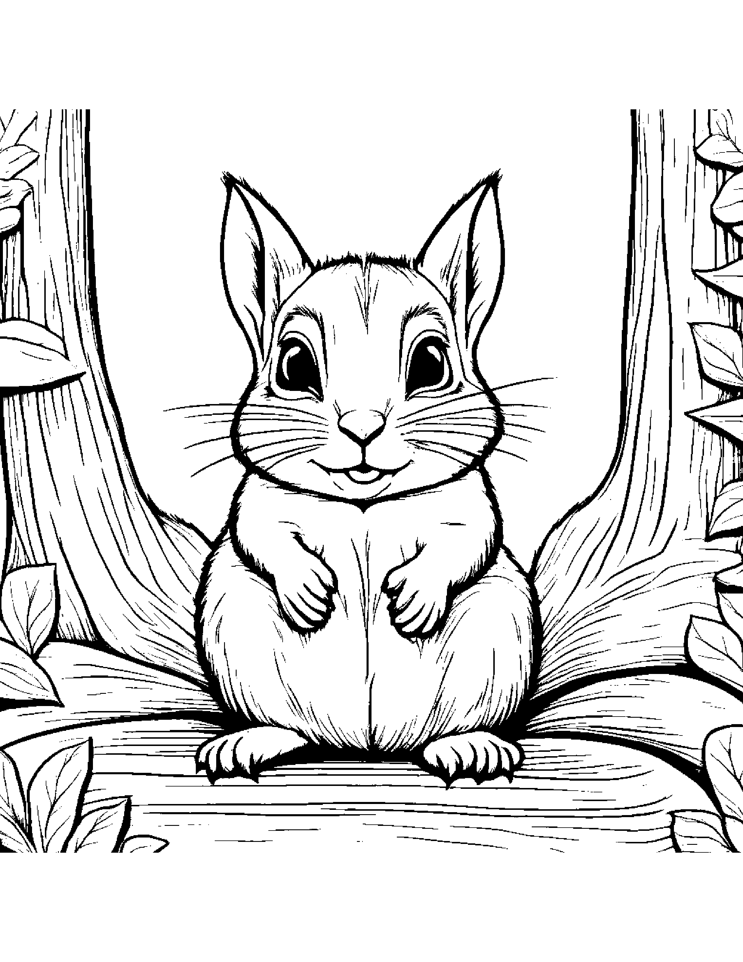 Brave Chipmunk Coloring By A Reading Nook Coloring Page (Free Printable PDF)