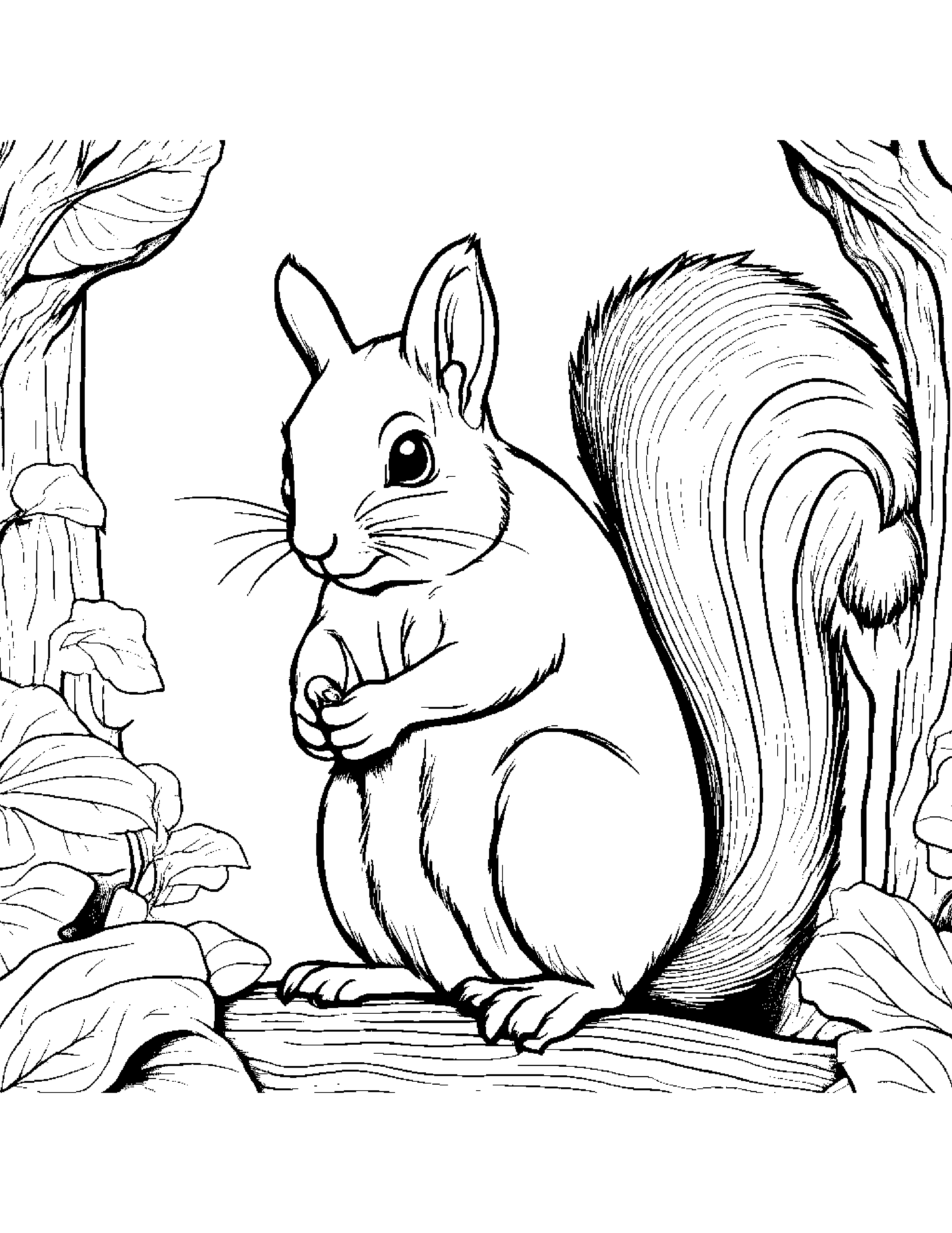 Brave Squirrel #5 Coloring Page (Free Printable PDF)