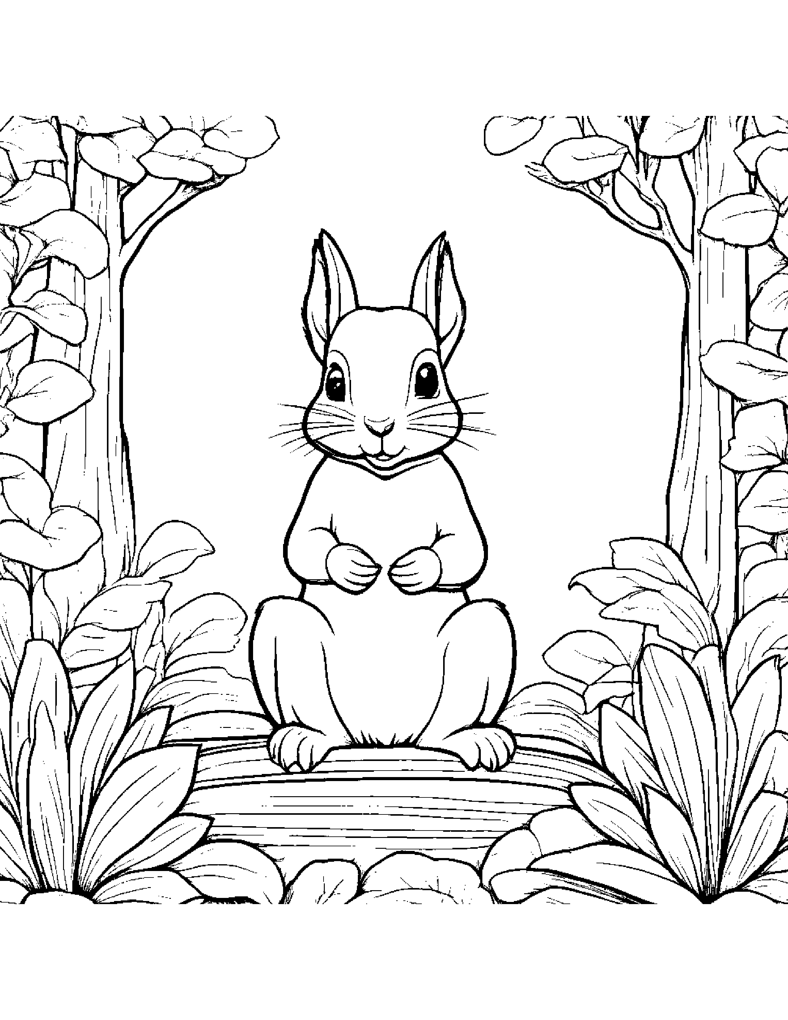Brave Squirrel In A Cozy Garden #2 Coloring Page (Free Printable PDF)