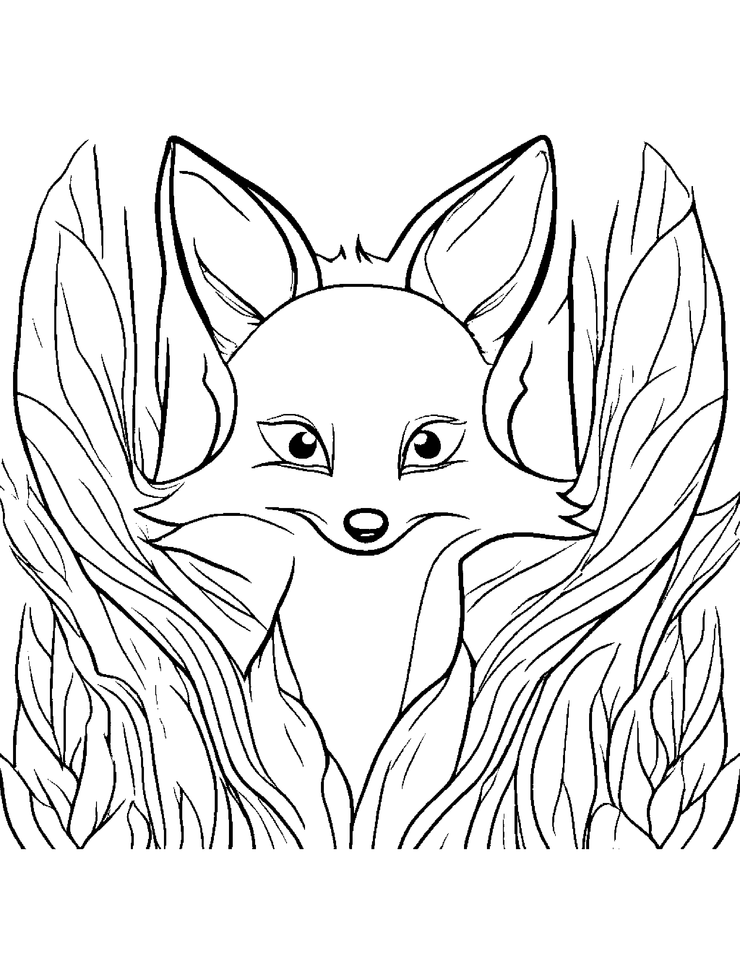 Bright Fox #3 Coloring Page (Free Printable PDF)