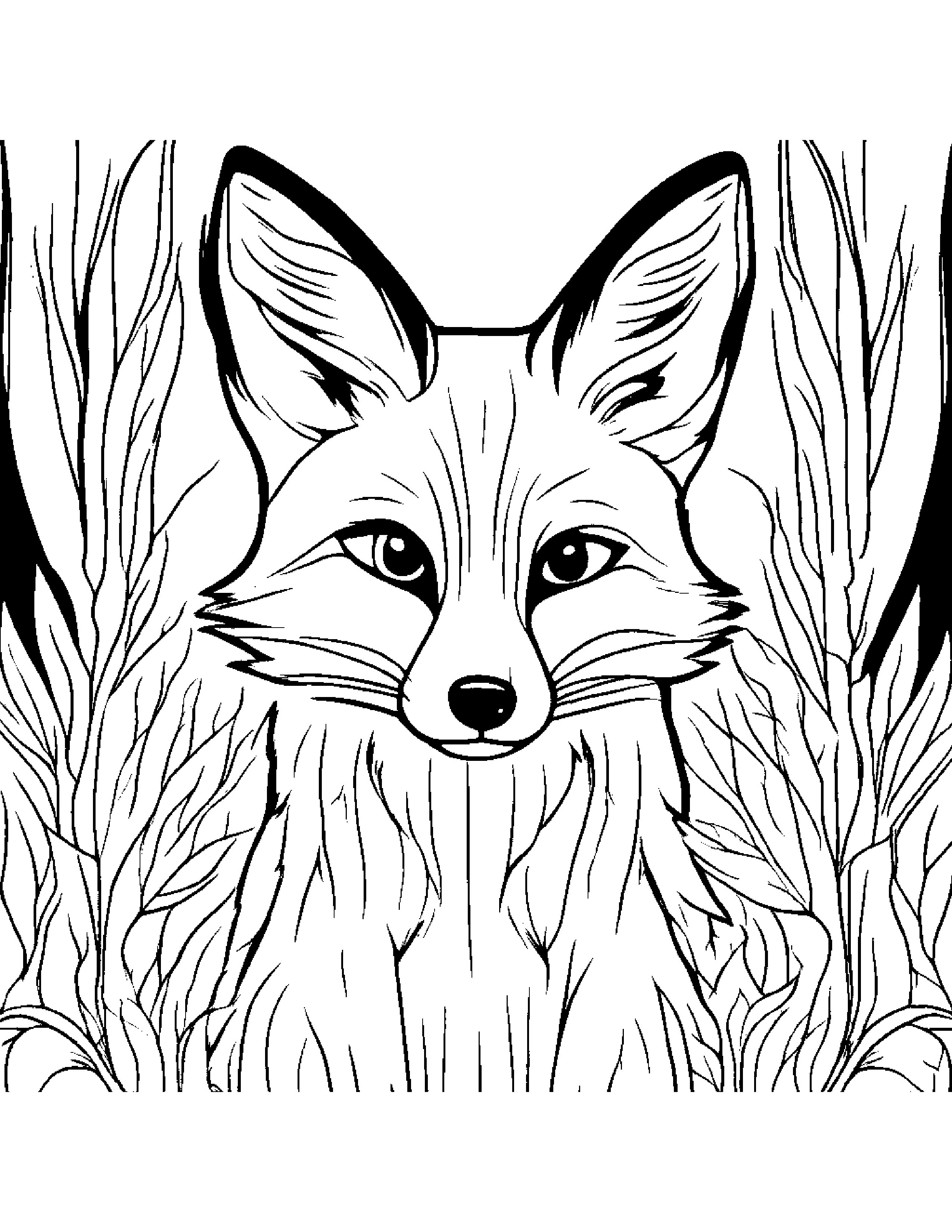 Bright Fox #4 Coloring Page (Free Printable PDF)