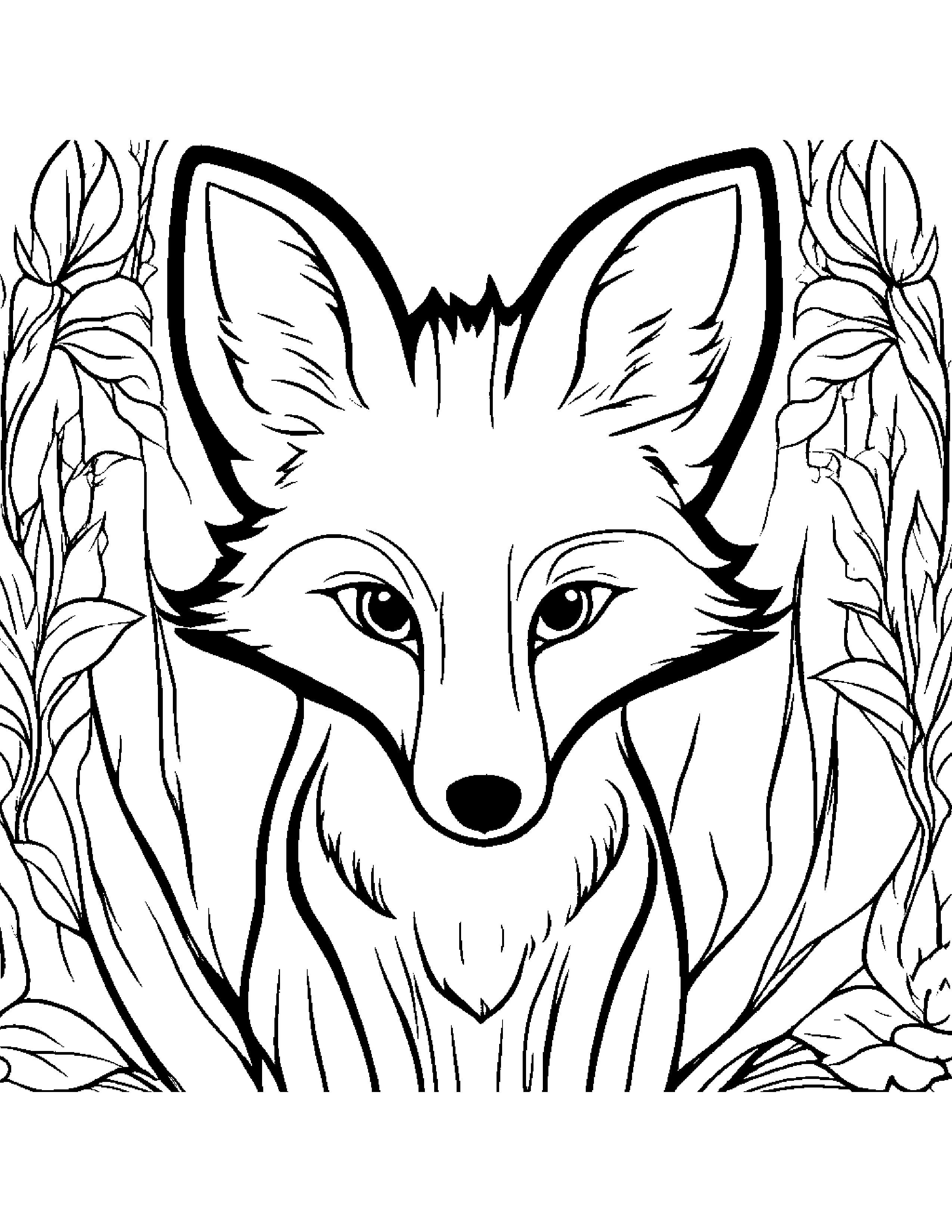 Bright Fox #5 Coloring Page (Free Printable PDF)