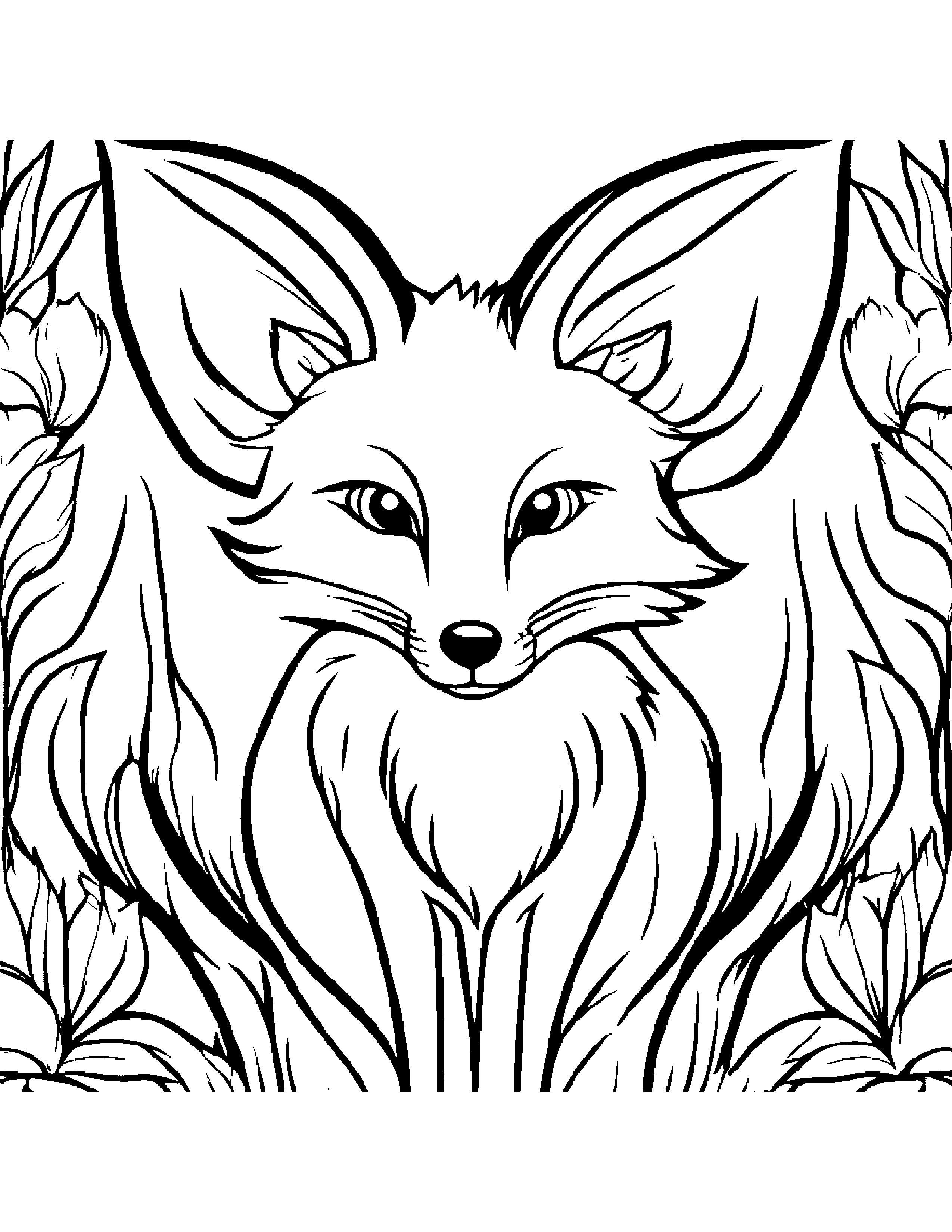 Bright Fox Coloring Page (Free Printable PDF)