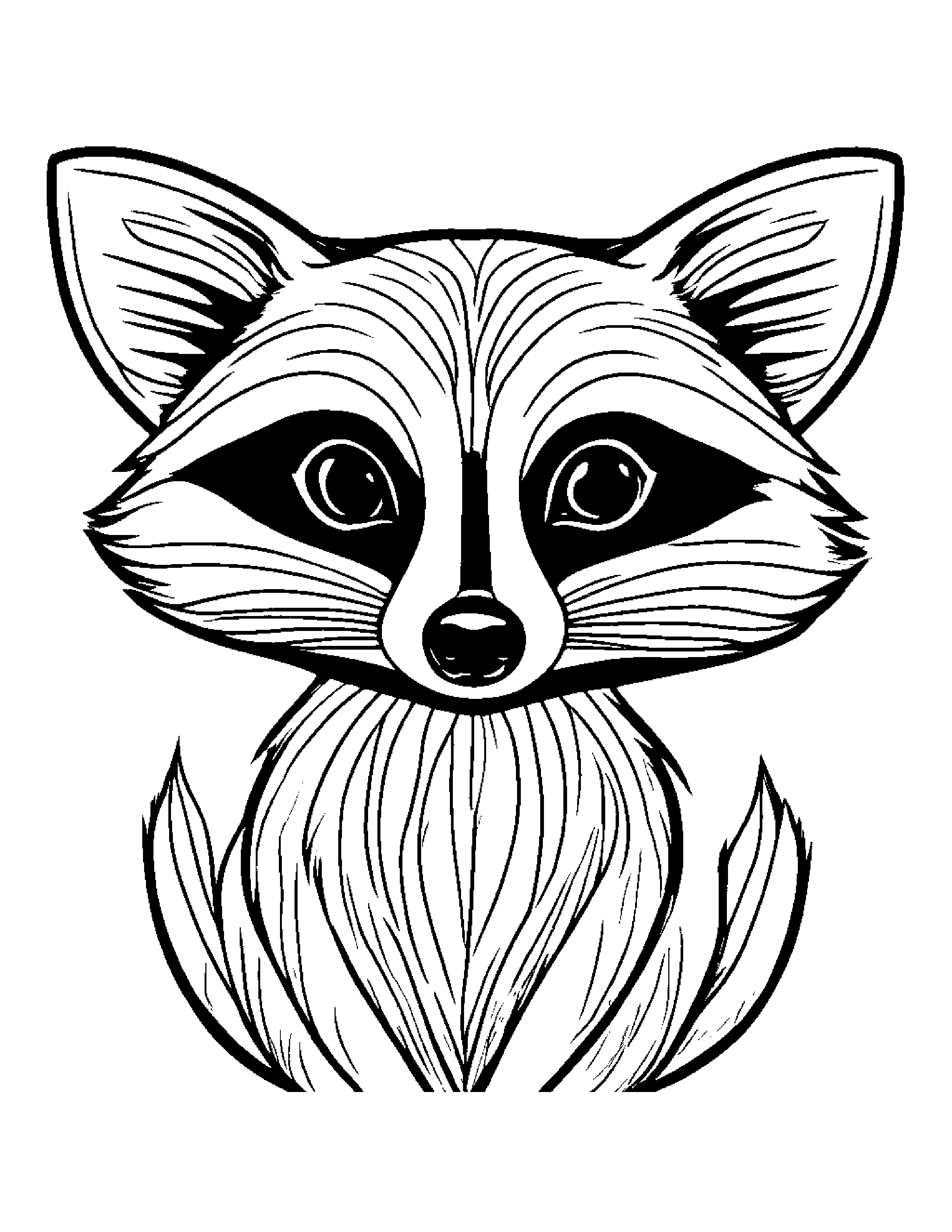Bright Raccoon #3 Coloring Page (Free Printable PDF)