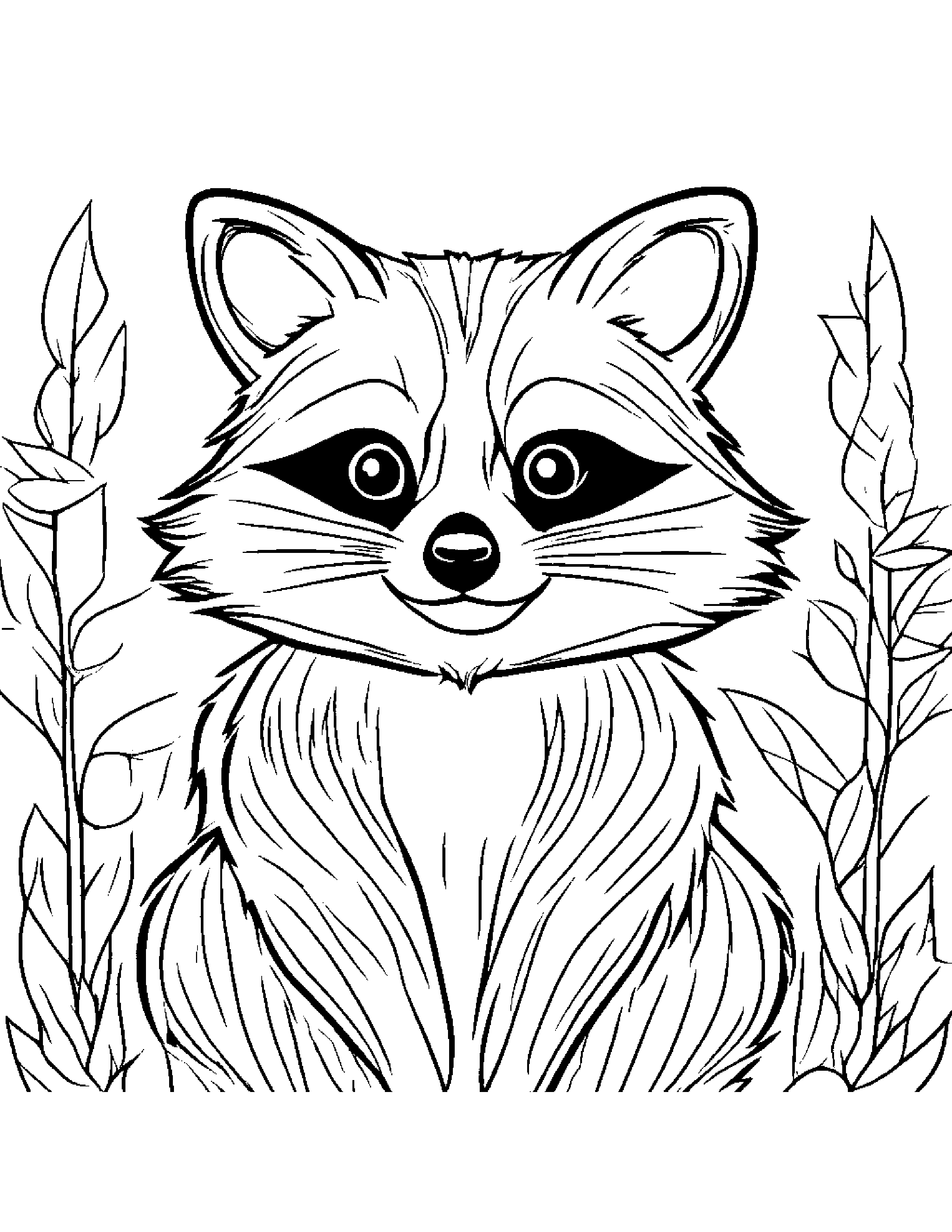 Bright Raccoon Coloring Page (Free Printable PDF)