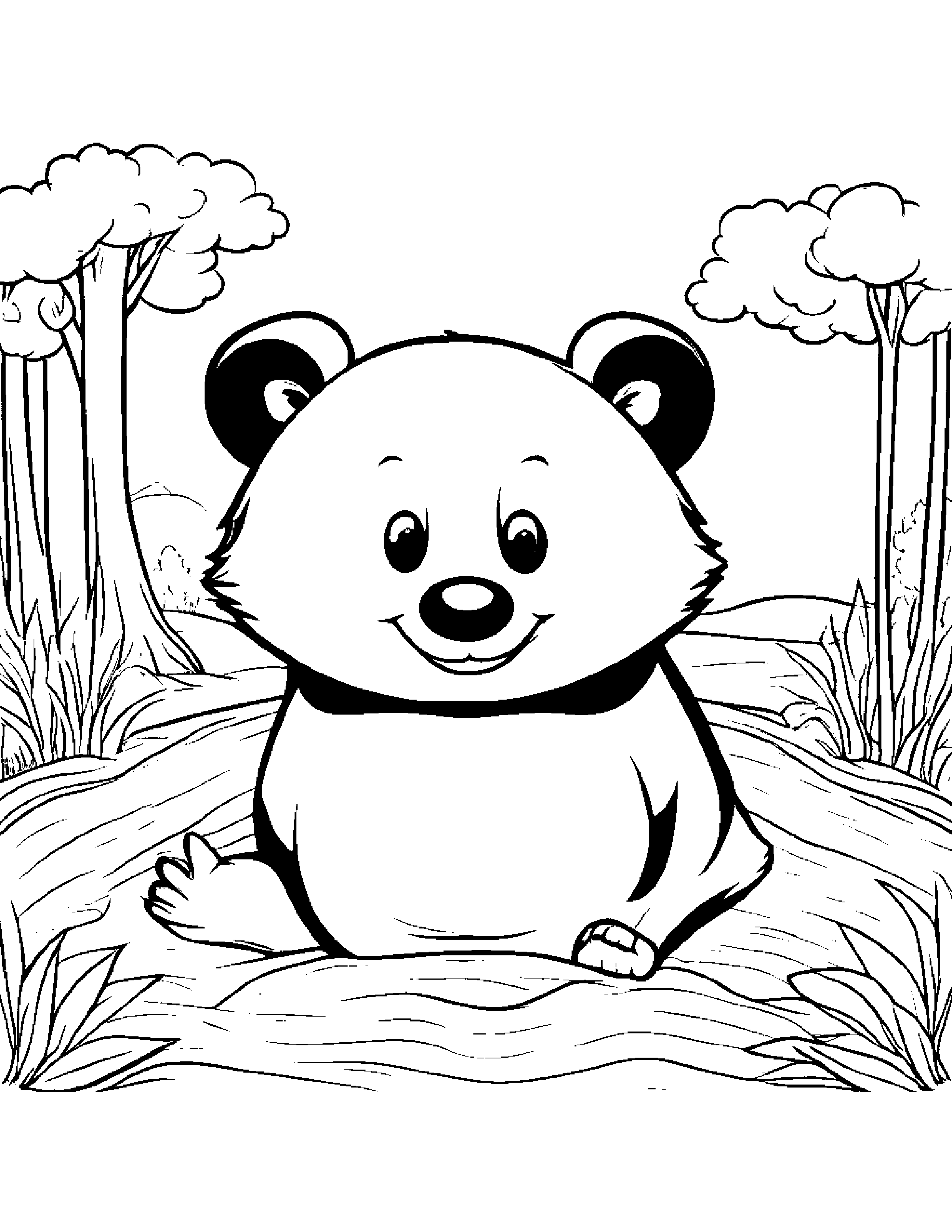 Bubbly Badger Smiling On A Picnic Blanket #5 Coloring Page (Free Printable PDF)