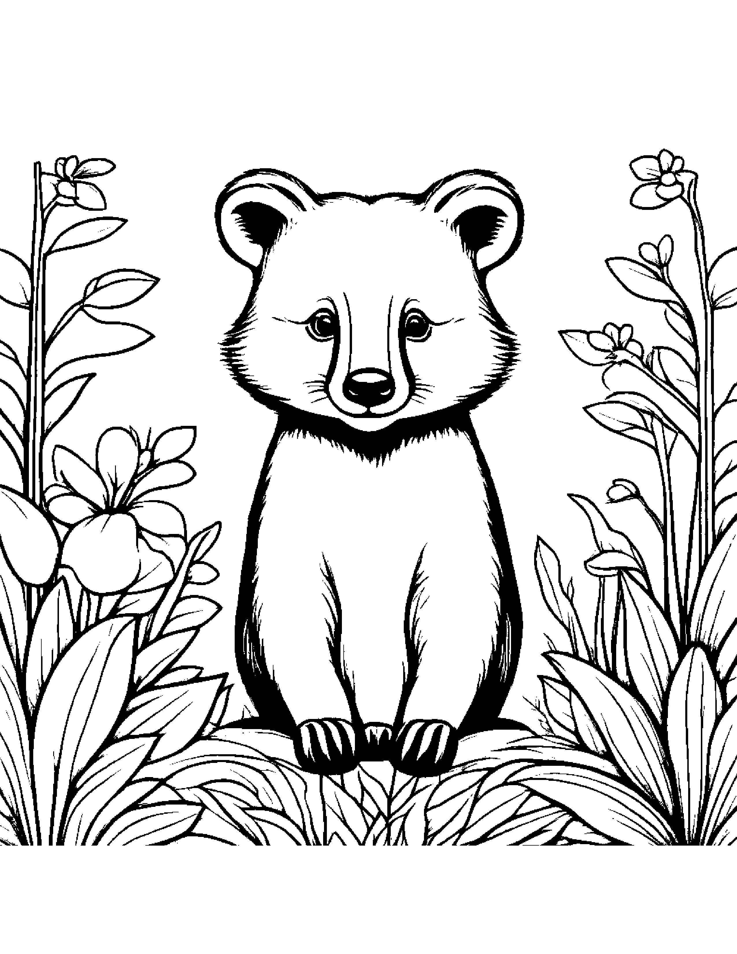 Cheerful Badger In A Cozy Garden #4 Coloring Page (Free Printable PDF)