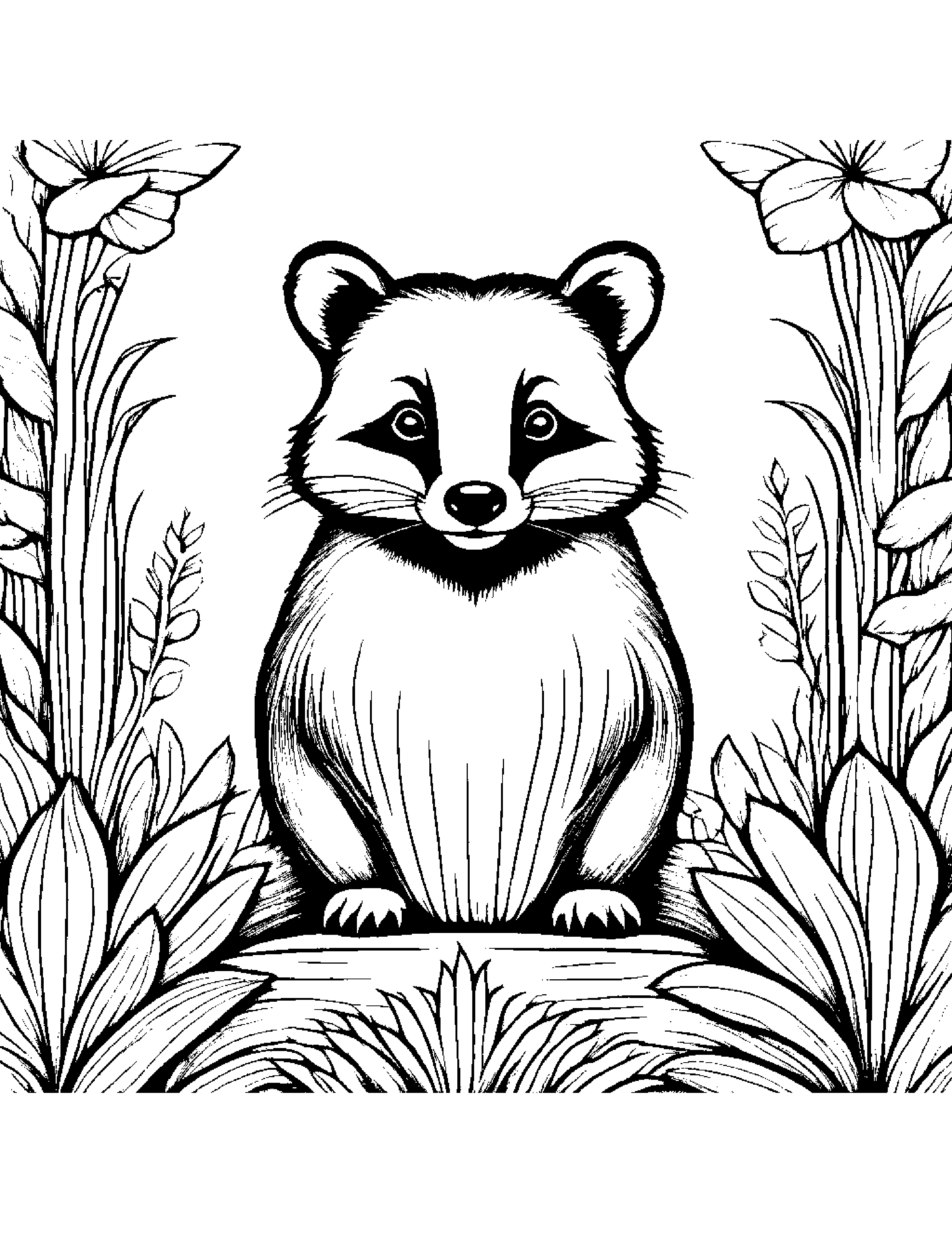 Cheerful Badger In A Cozy Garden #5 Coloring Page (Free Printable PDF)