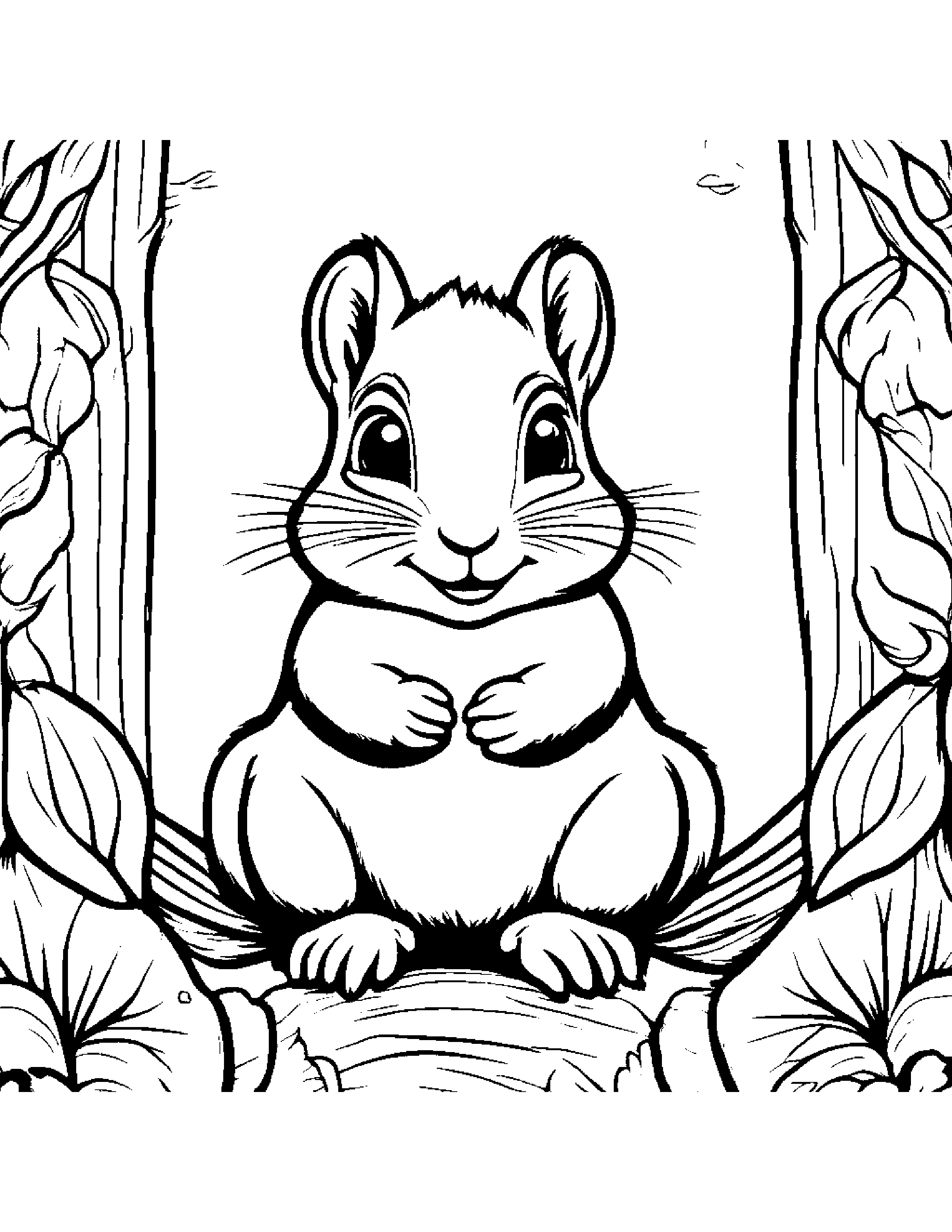 Chipmunk With Sparkles #3 Coloring Page (Free Printable PDF)