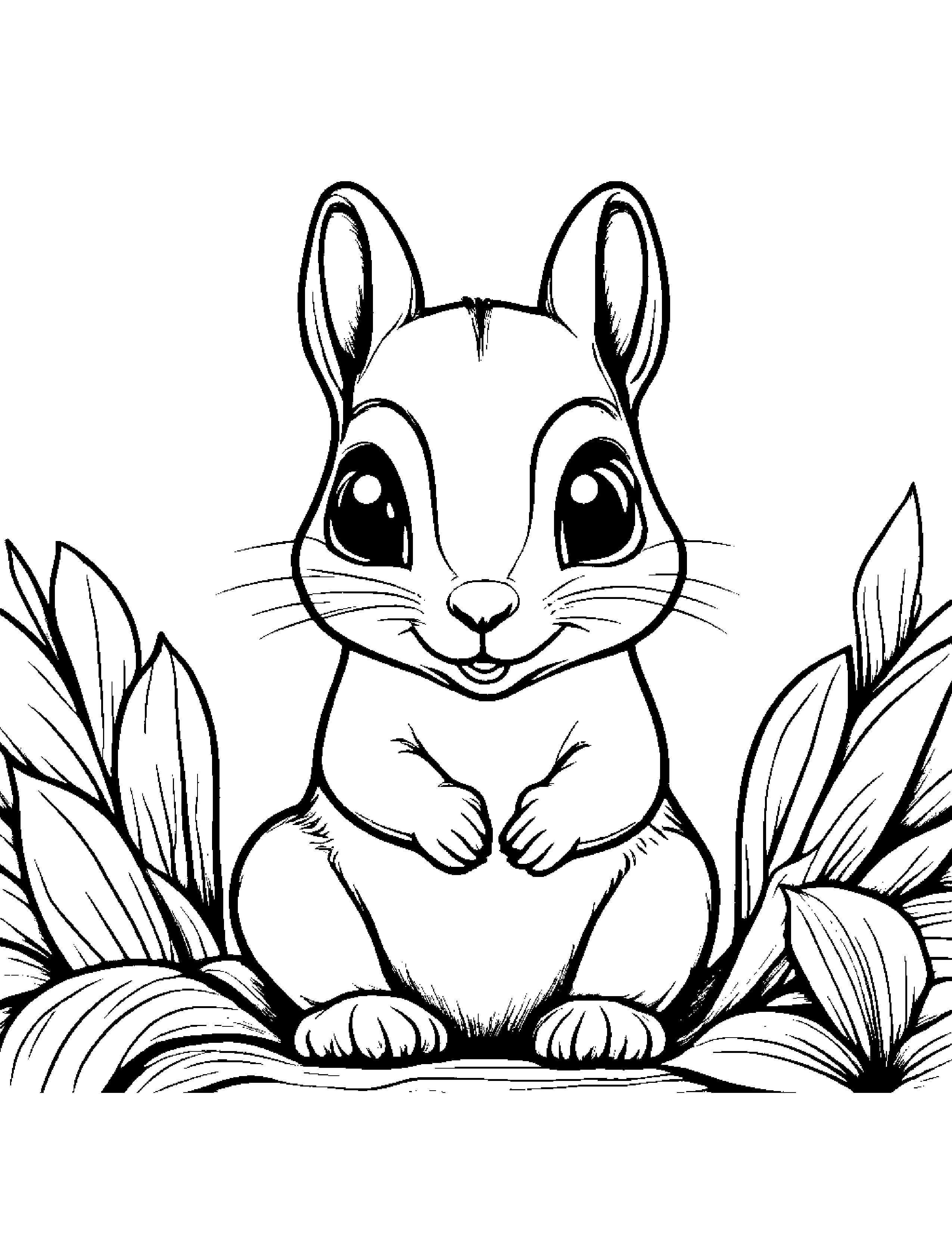 Chipmunk With Sparkles #4 Coloring Page (Free Printable PDF)