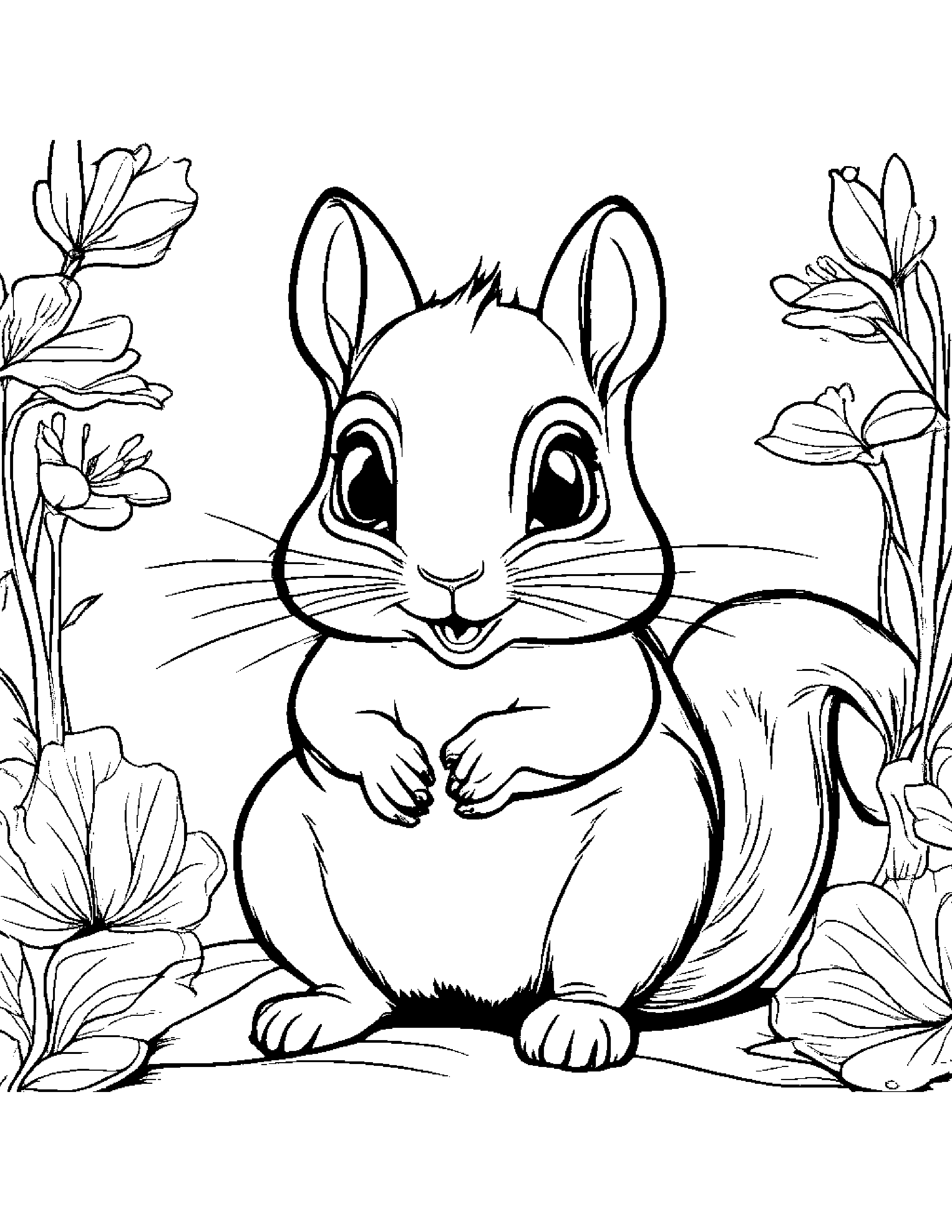 Chipmunk With Sparkles #5 Coloring Page (Free Printable PDF)