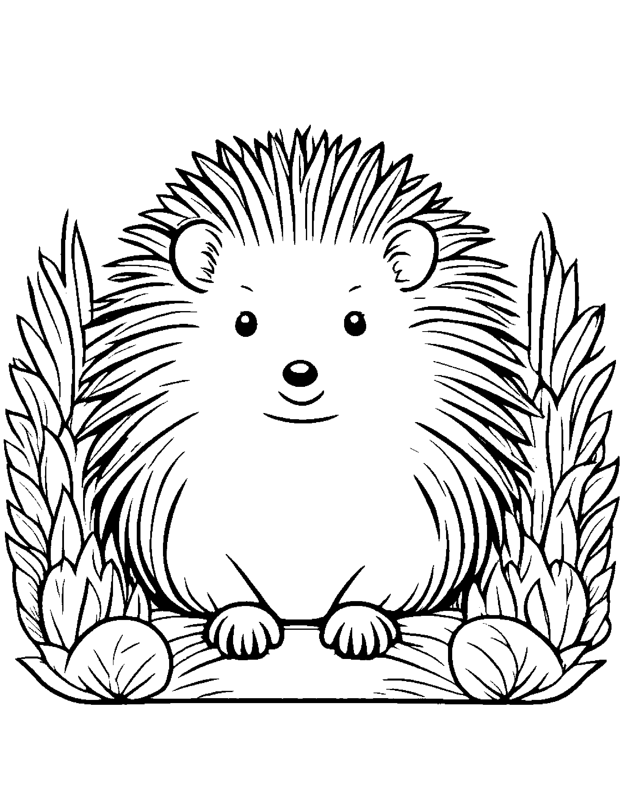 Cozy Hedgehog #3 Coloring Page (Free Printable PDF)