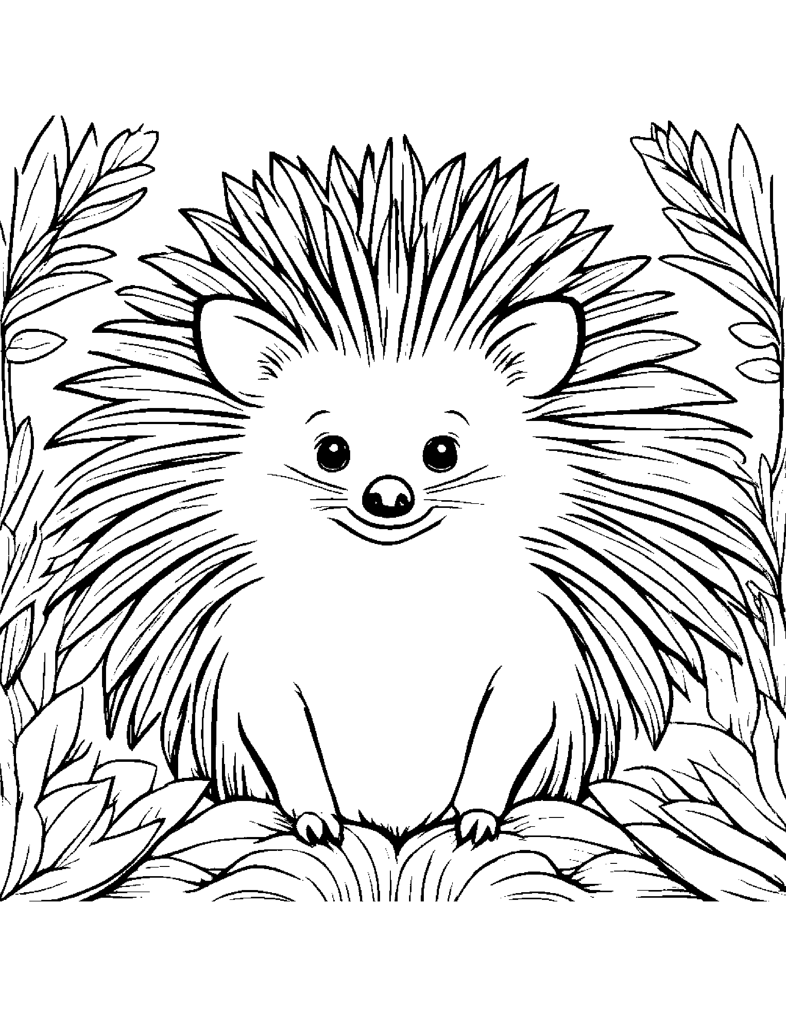 Cozy Hedgehog #4 Coloring Page (Free Printable PDF)